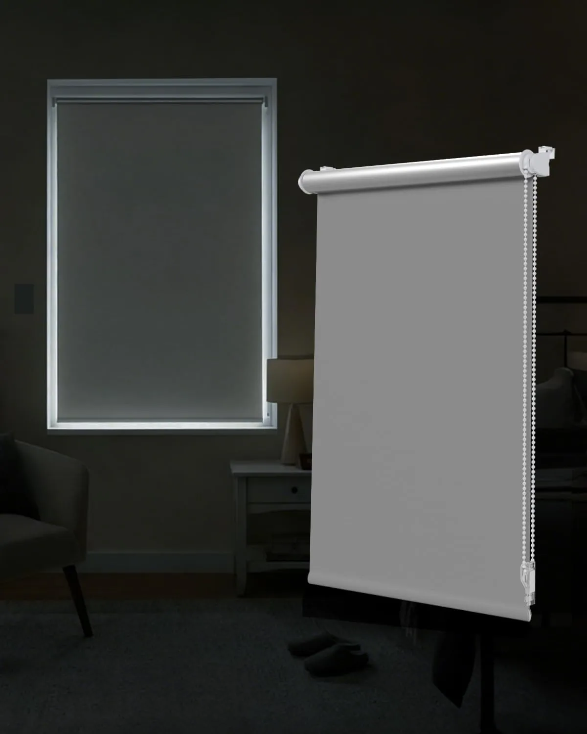 Victoria M. Tenebra Thermal Roller Blind, Blackout Blind, With & Without Drilling, With Silver Coating, Includes Mounti…