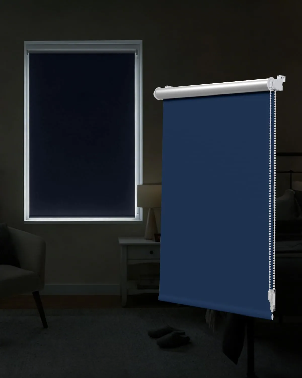 Victoria M. Tenebra Thermal Roller Blind, Blackout Blind, With & Without Drilling, With Silver Coating, Includes Mounti…