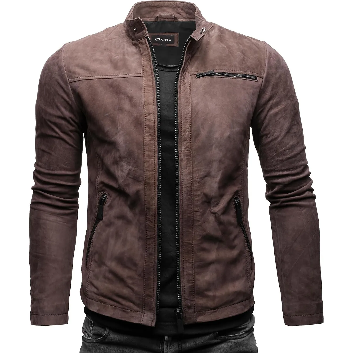 Crone Epic Herren Lederjacke Echtleder Jacke
