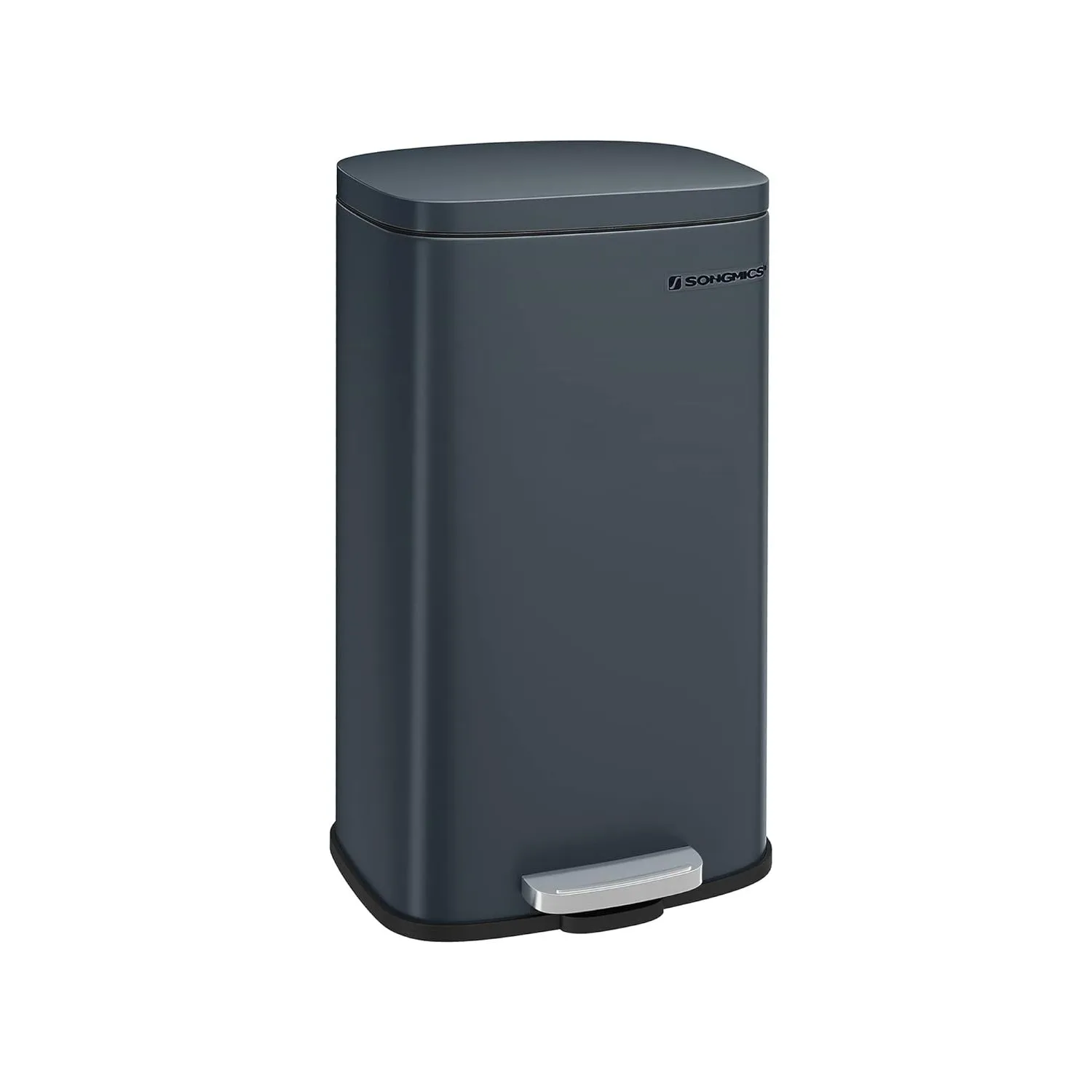 SONGMICS Mülleimer Küche, 30 Liter, Abfalleimer, Treteimer, mit Deckel, Softclose, Fußpedal, Stahl, Inneneimer, grüngra…