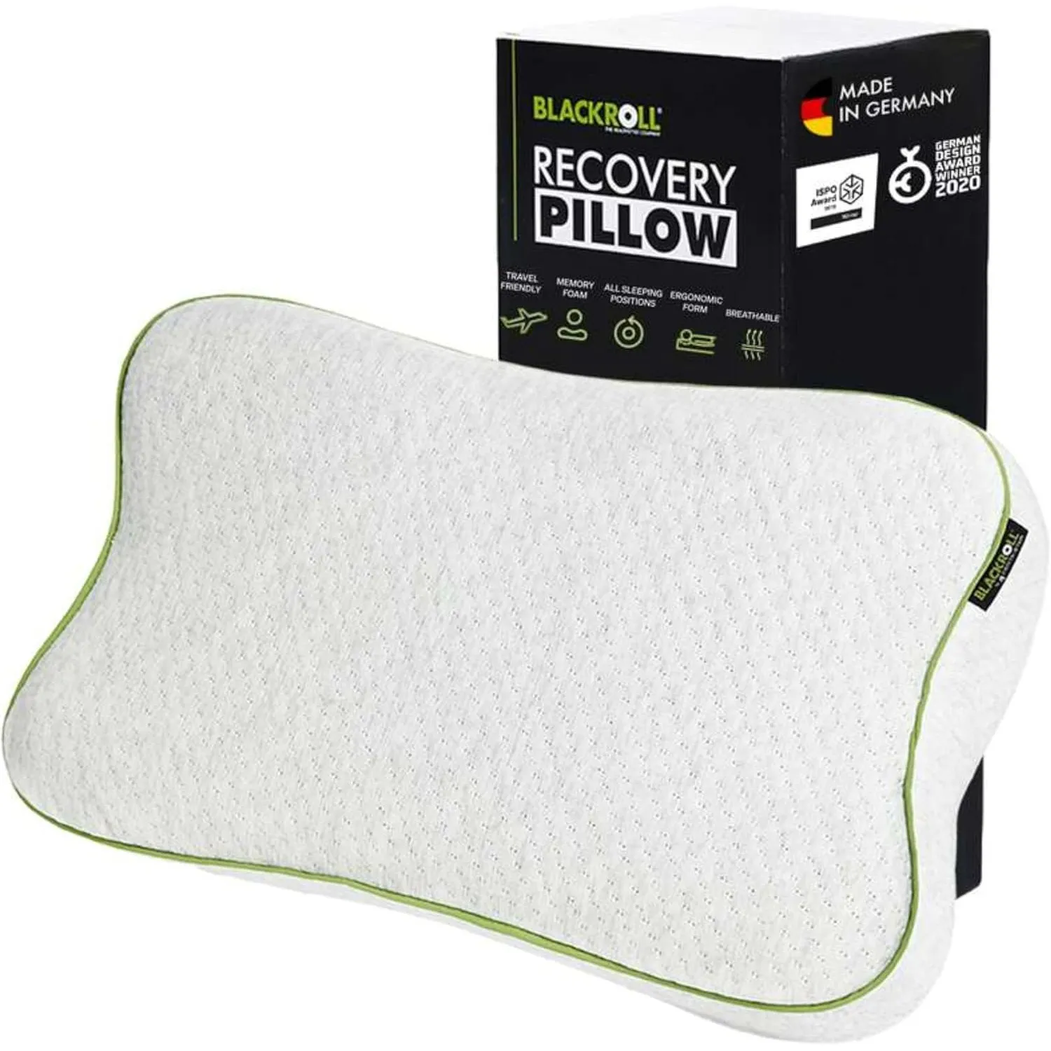 BLACKROLL® Recovery Pillow (50 x 30 cm), Kopfkissen für erholsamen Schlaf, ergonomisches Kissen mit Travel Bag für Reis…