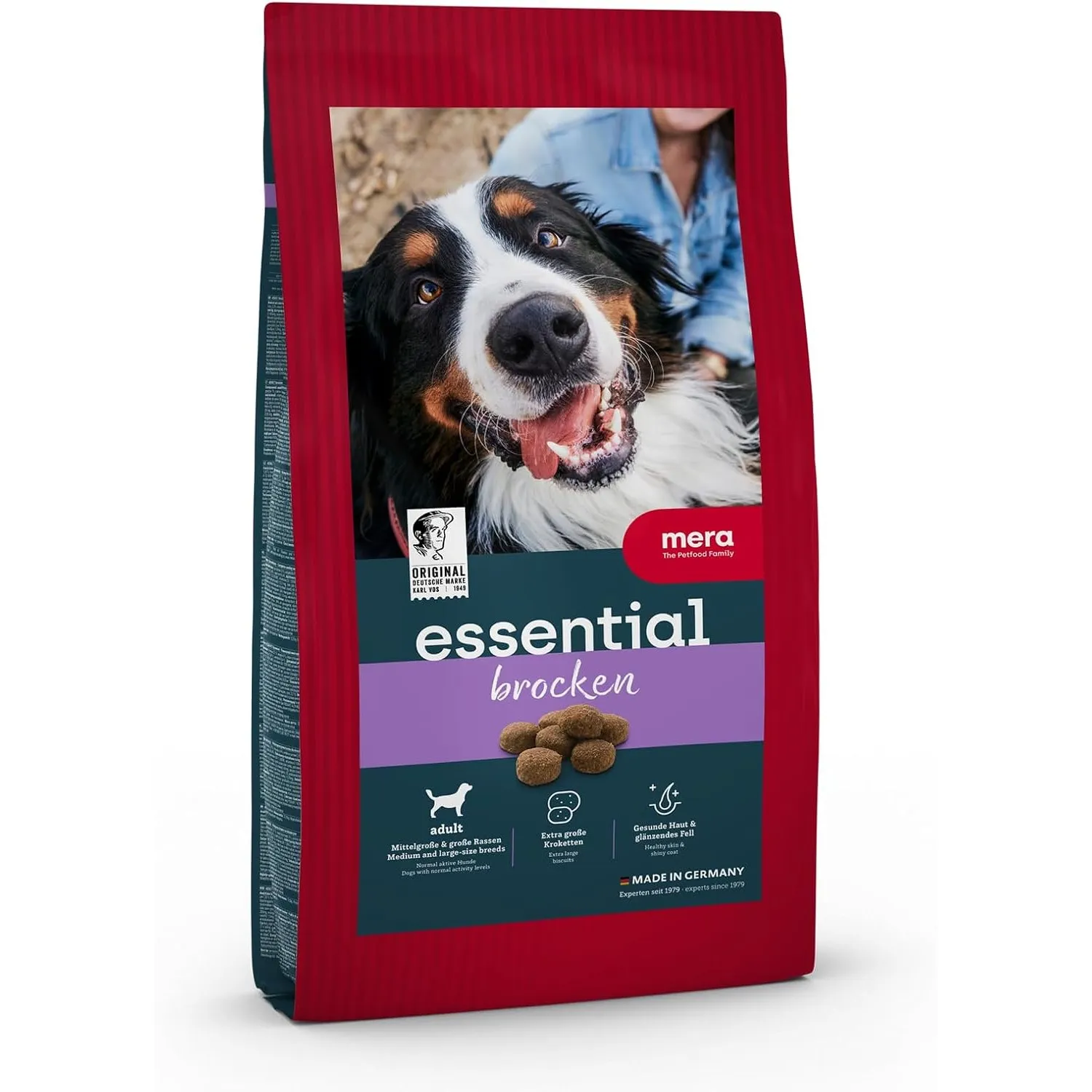MERA Essential Brocken 12,5kg Hundefutter trocken mit viel Omega-3 & 6