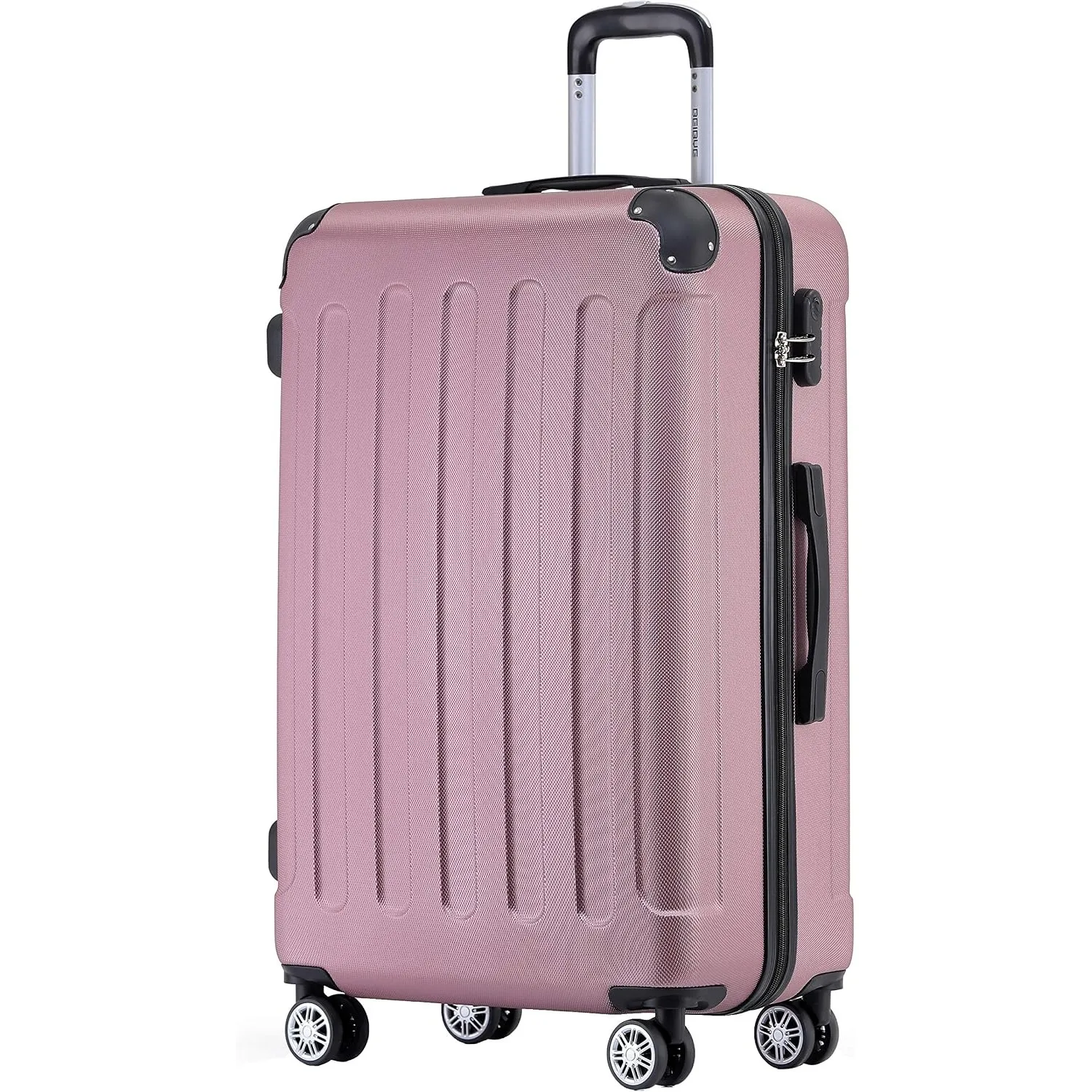 BEIBYE Zwillingsrollen Hardcase Reisekoffer Koffer Trolleys Hartschale in XL-L-M in 14 Farben (Rosa, Mittler Koffer (66…