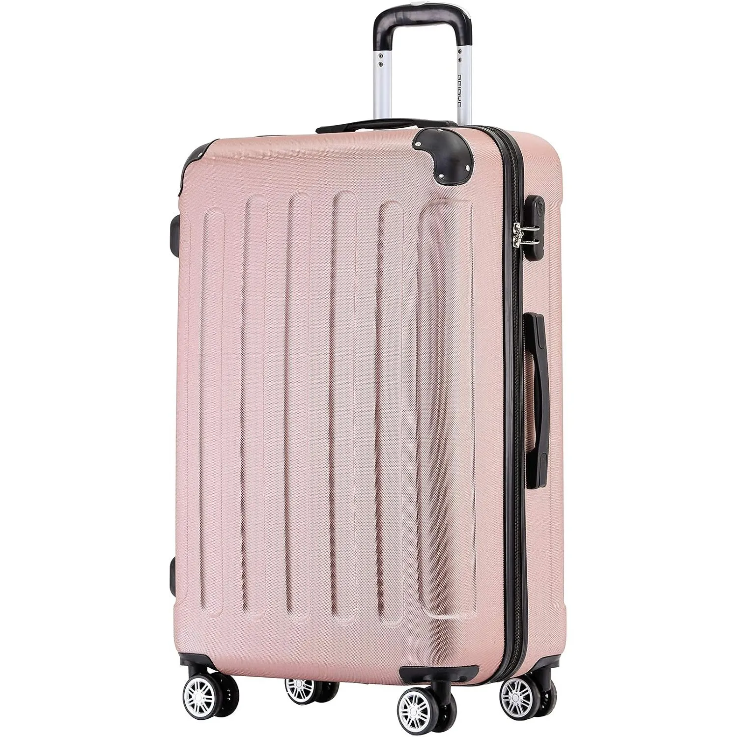 BEIBYE Zwillingsrollen Hardcase Reisekoffer Koffer Trolleys Hartschale in XL-L-M in 14 Farben (Rosagold, Mittler Koffer…