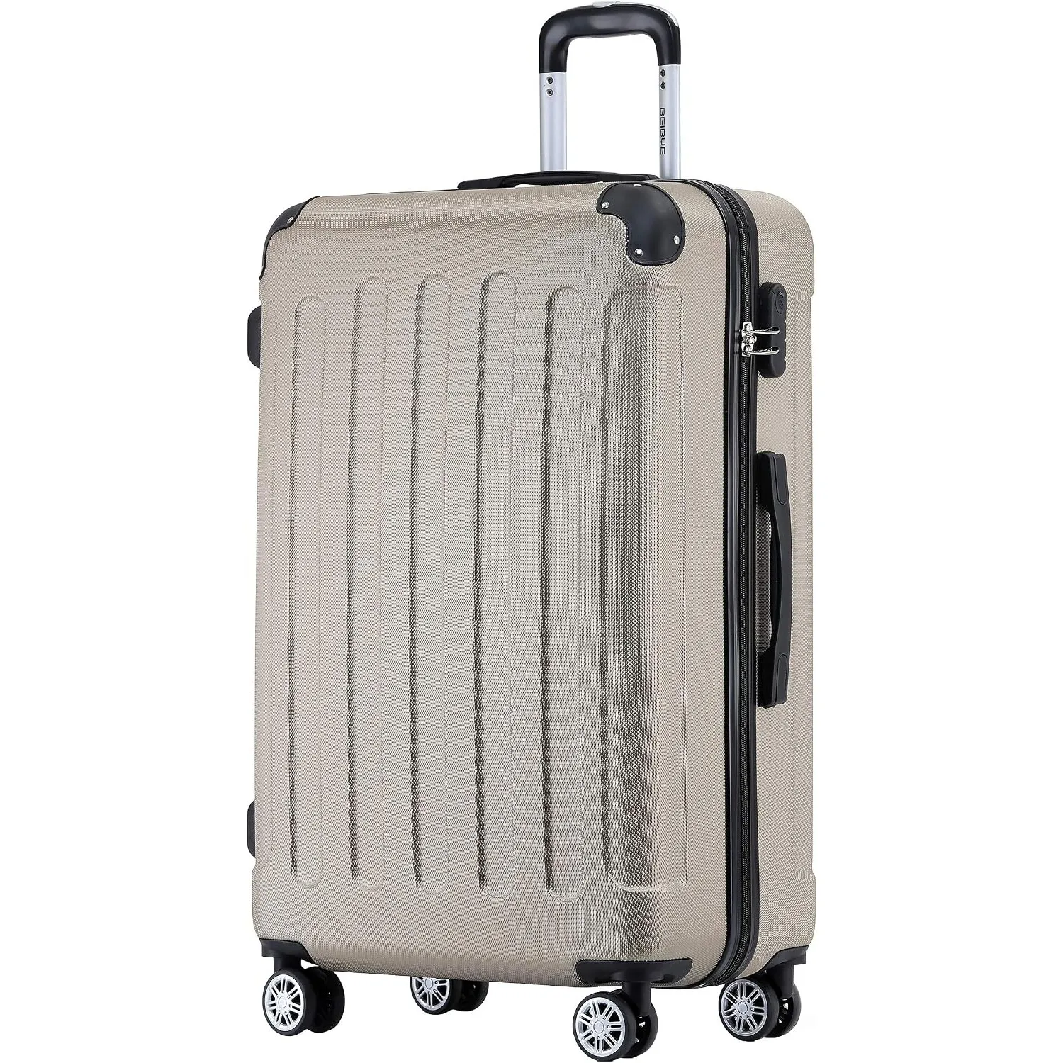 BEIBYE Zwillingsrollen Hardcase Reisekoffer Koffer Trolleys Hartschale in XL-L-M in 14 Farben (Champagner, Großer Koffe…