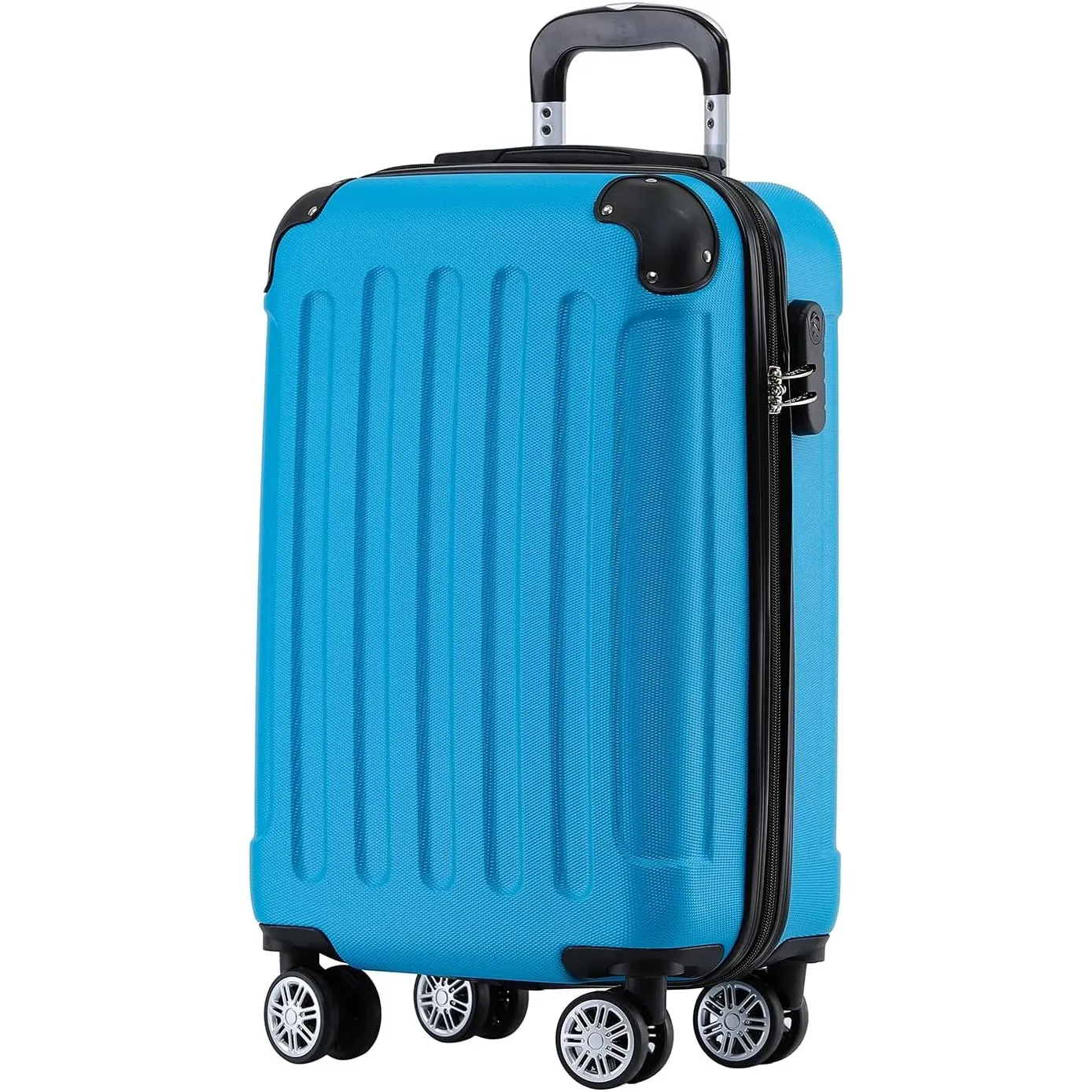 BEIBYE Zwillingsrollen Hardcase Reisekoffer Koffer Trolleys Hartschale in XL-L-M in 14 Farben (Türkis, Handgepäck (55cm…
