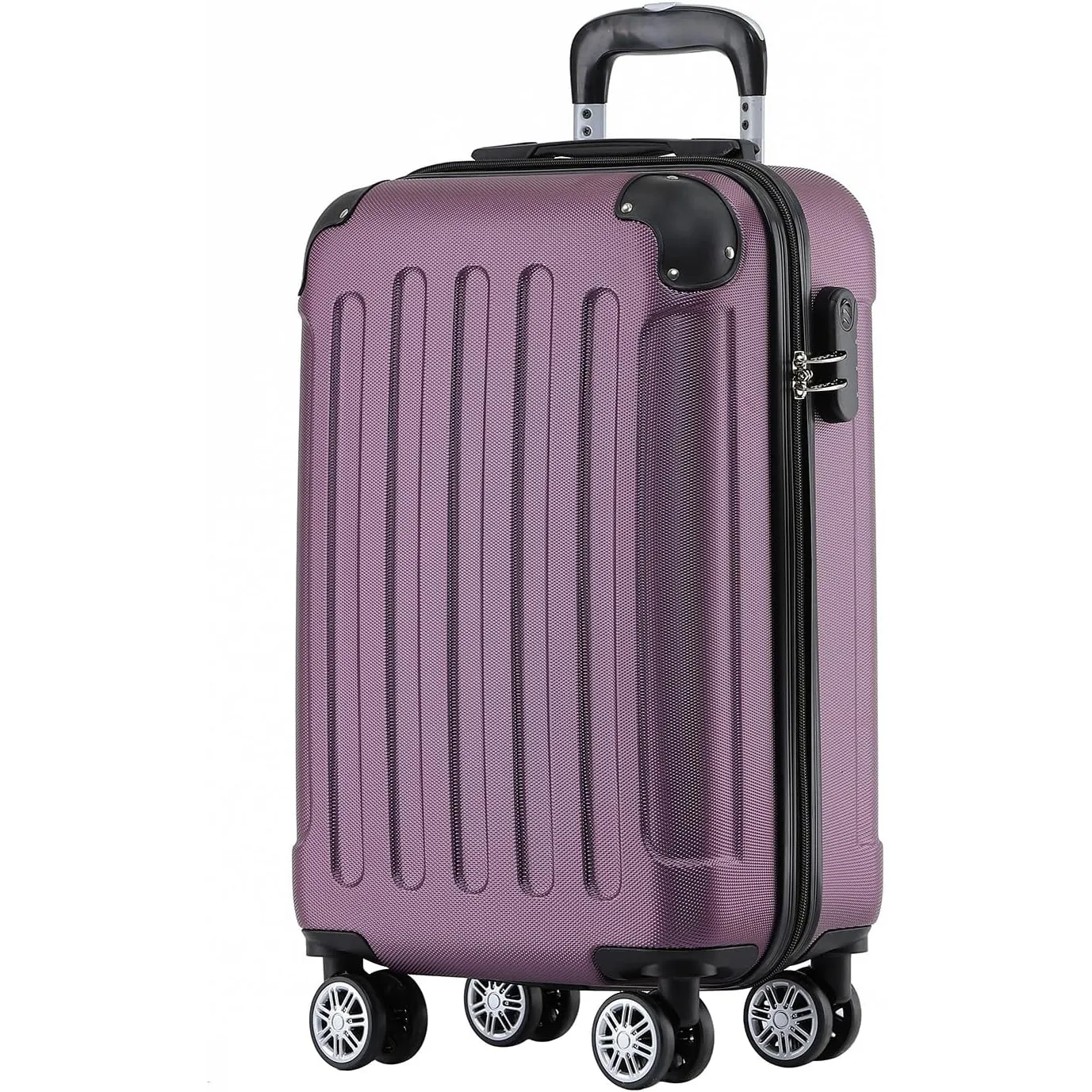 BEIBYE Zwillingsrollen Hardcase Reisekoffer Koffer Trolleys Hartschale in XL-L-M in 14 Farben (Violett, Handgepäck (55c…