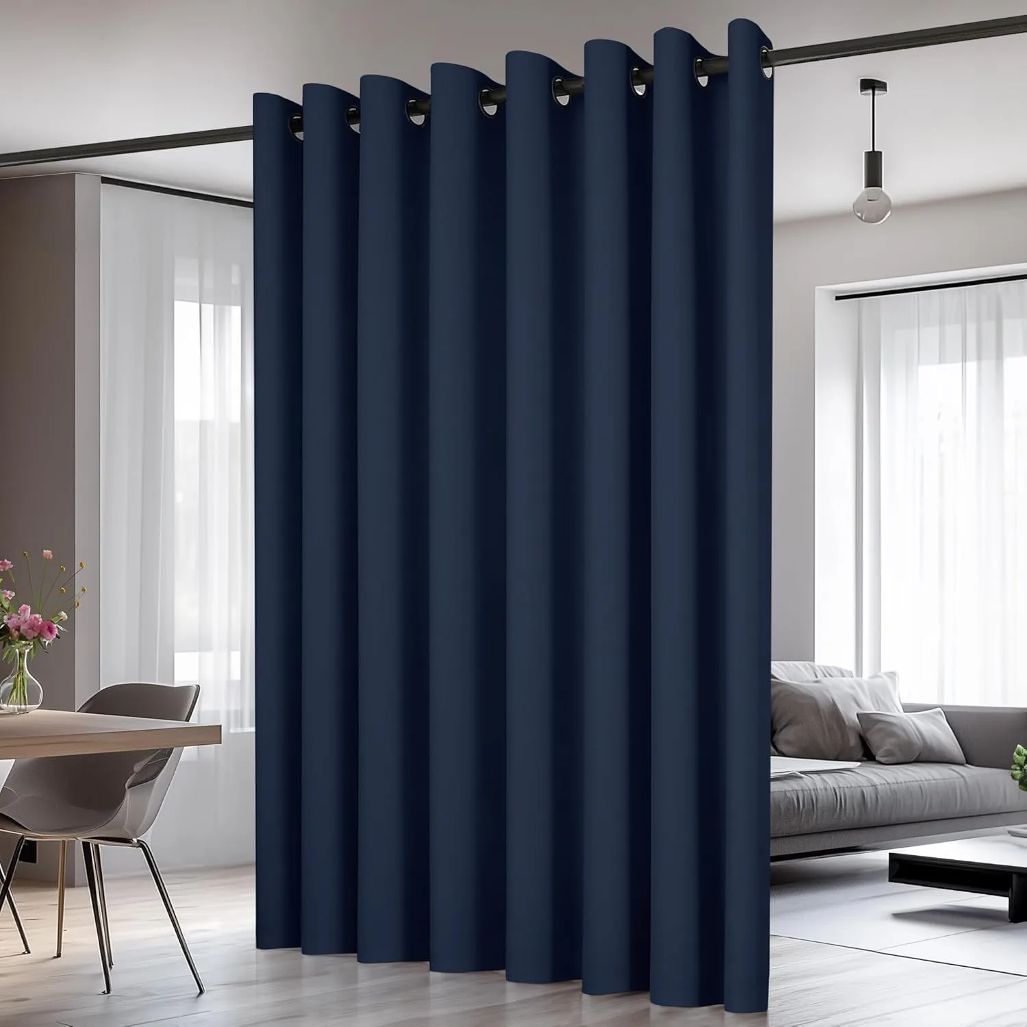 Deconovo Thermogardinen Verdunkelungsvorhang mit Ösen für Wohnzimmer Blickdicht Vorhang, 242x254 cm(HöhexBreite), Dunke…