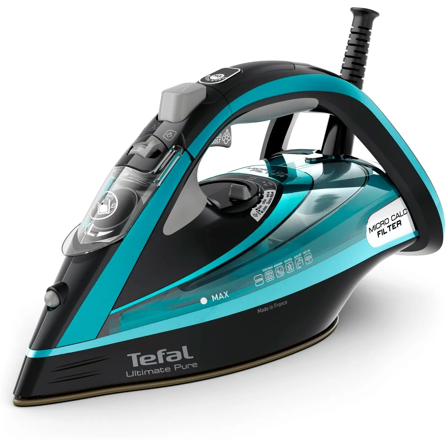 Tefal Dampfbügeleisen Ultimate Pure, 3200 W, 1,2 kg, Micro-Calc-Filter, Durilium Airglide Autoclean-Bügelsohle, automat…