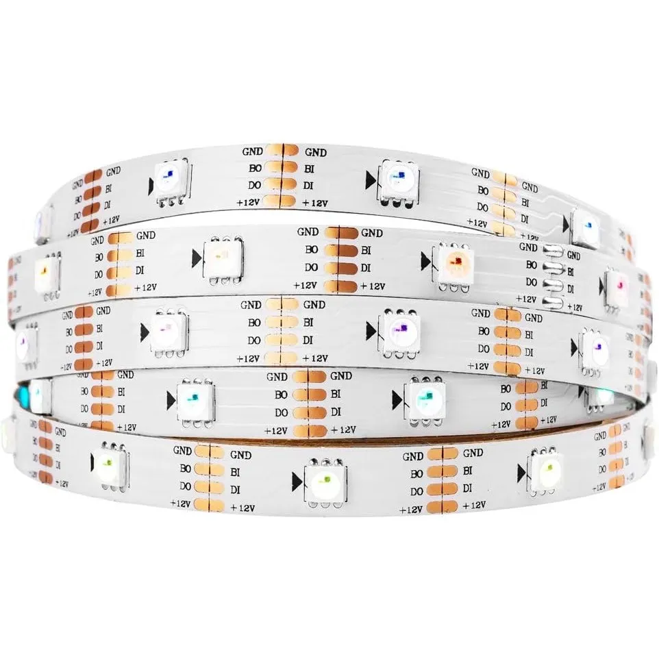 BTF-LIGHTING WS2815 5m 150LEDs RGB-Dual-Signal-LED 12V Weiß PCB IP30