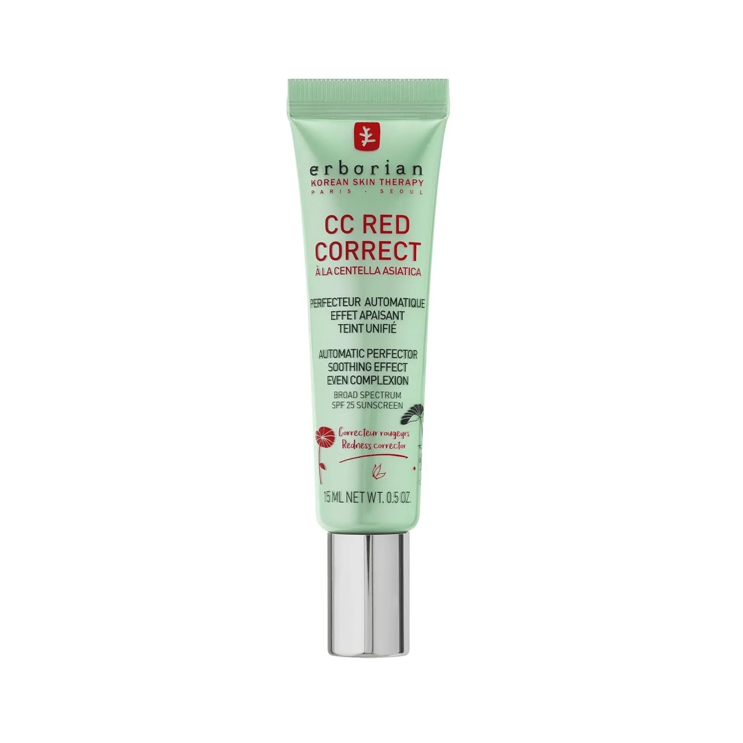 Erborian CC Red Correct - Creme gegen Rötungen mit Centella Asiatica - Koreanische Gesichtspflege mit beruhigender Wirk…