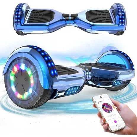 RCB Hoverboard 6,5 Zoll Skateboard für Kinder und Jugendliche mit Bluetooth und LED-Licht, leistungsstarker Motor, Gesc…