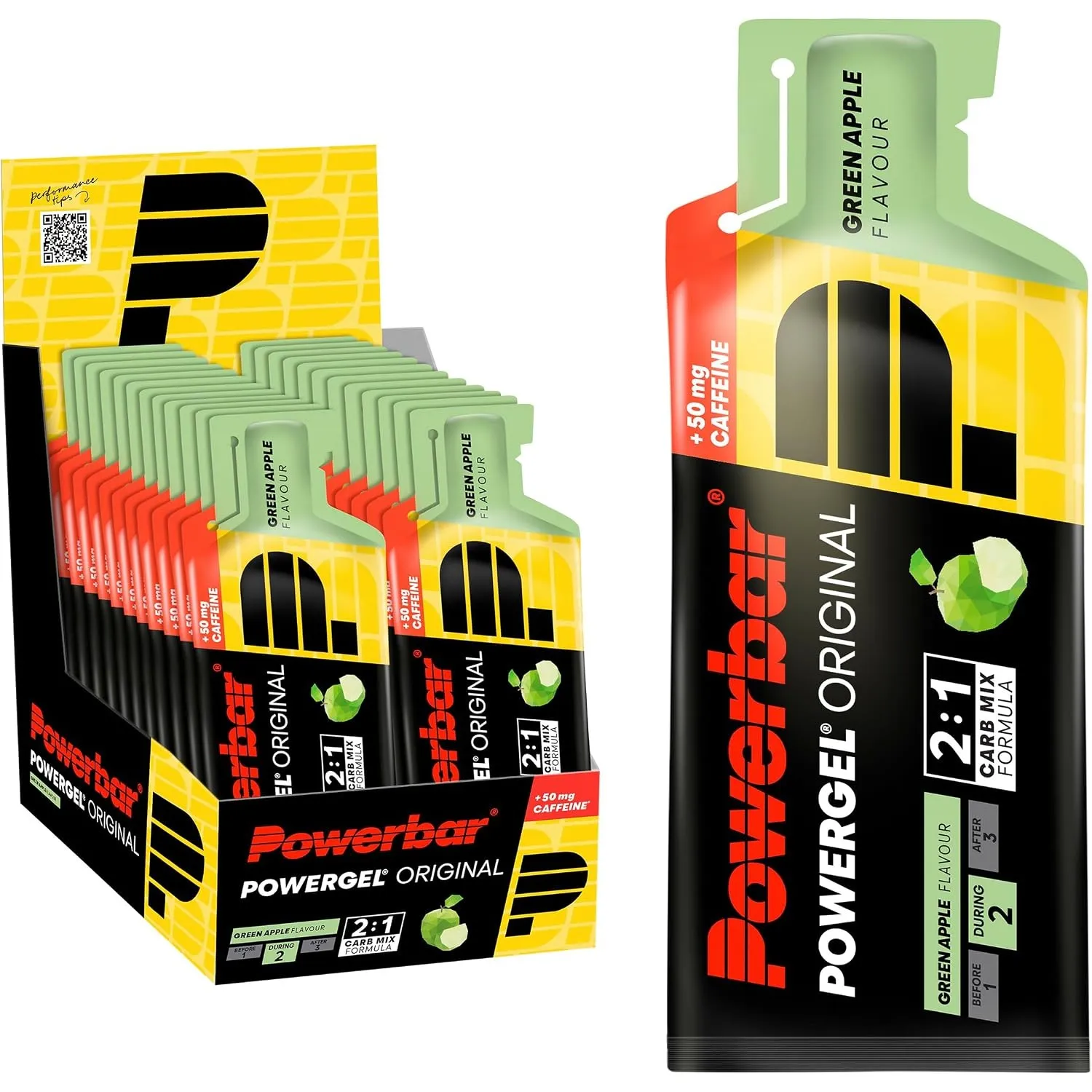 Powerbar PowerGel (24x41g) Green Apple (with caffeine) - Energie & Ausdauer - Energie-Gel
