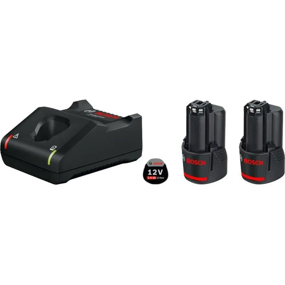 Bosch Professional 12V System Akku Starter-Set: GBA 12V 2x 2.0Ah Akku + Ladegerät GAL 12V-40