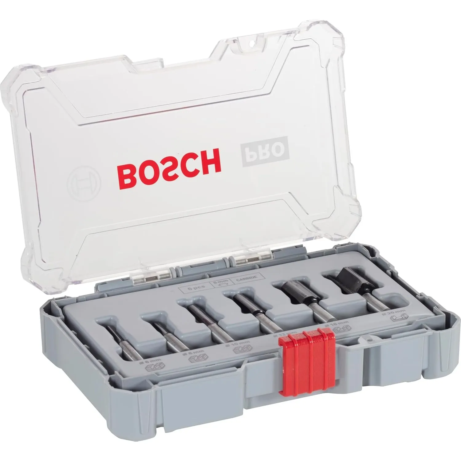 Bosch 6x PRO Nutfräser-Set, Schaft 8 mm, 6-tlg.