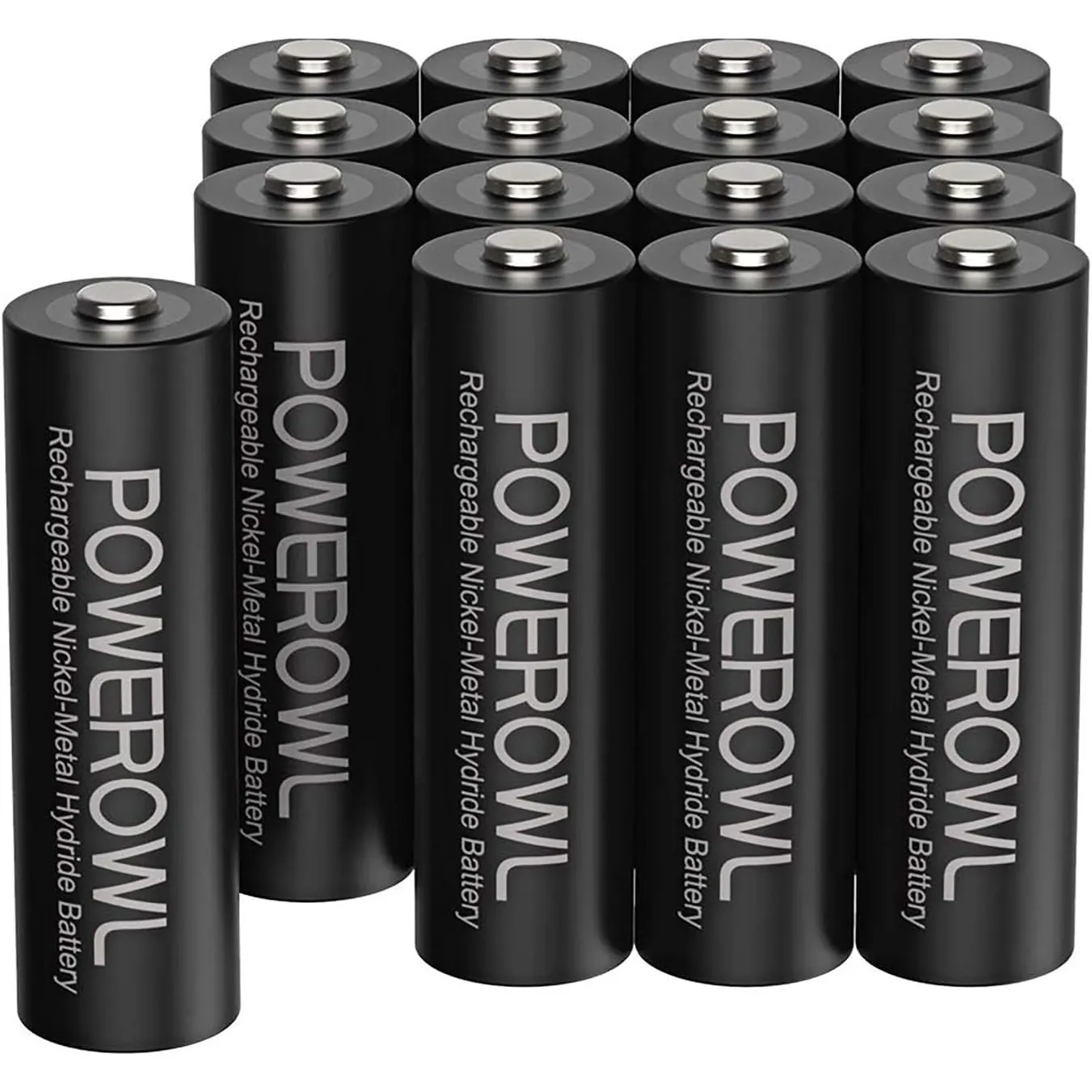 POWEROWL Akku AA 2800mAh AA Akku Wiederaufladbare 16 Stück (Geringe Selbstentladung, 1200 Zyklen) 1.2v NI-MH Wiederaufl…