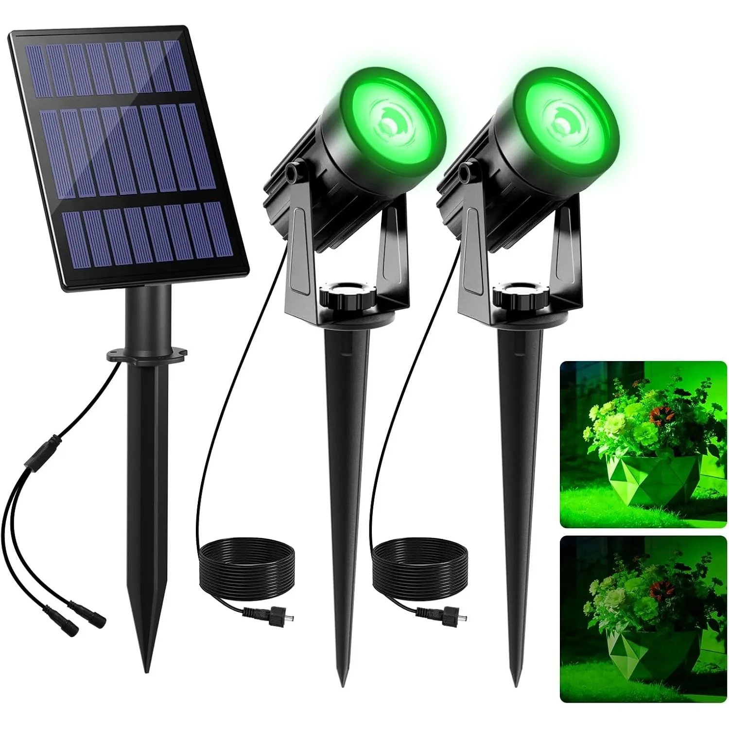 T-SUNUS Gartenstrahler Solar Außen, Solarlampe für Außen Garten, IP65 Wasserdicht, 2 Helligkeitsmodi, Auto ON/OFF Solar…