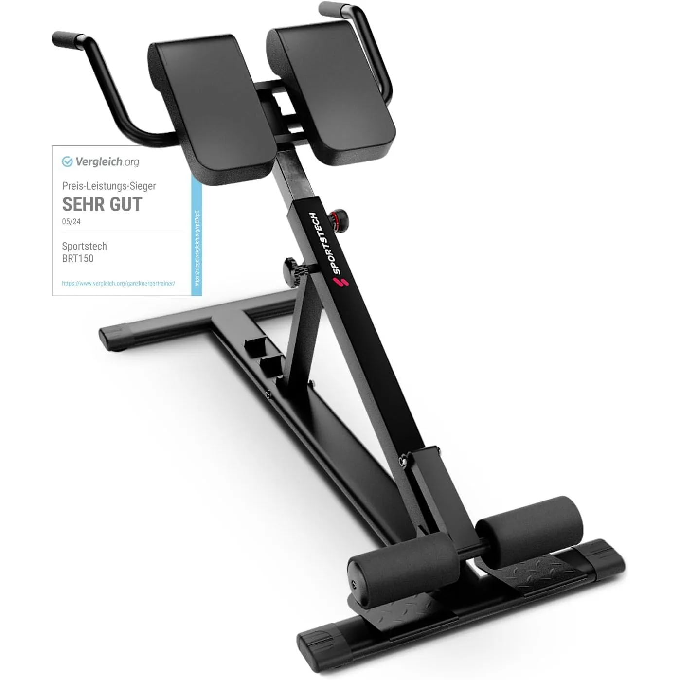 Sportstech, Hyperextension Rückentrainer für Zuhause + klappbar BRT150