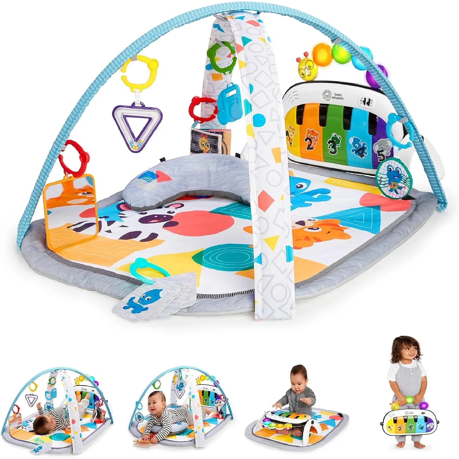 Baby Einstein, 4 in 1 Kickin' Tunes Spieldecke mit 70+ Geräuschen, 25+ Minuten Musik, Erlebnisdecke mit Klavier und Lic…