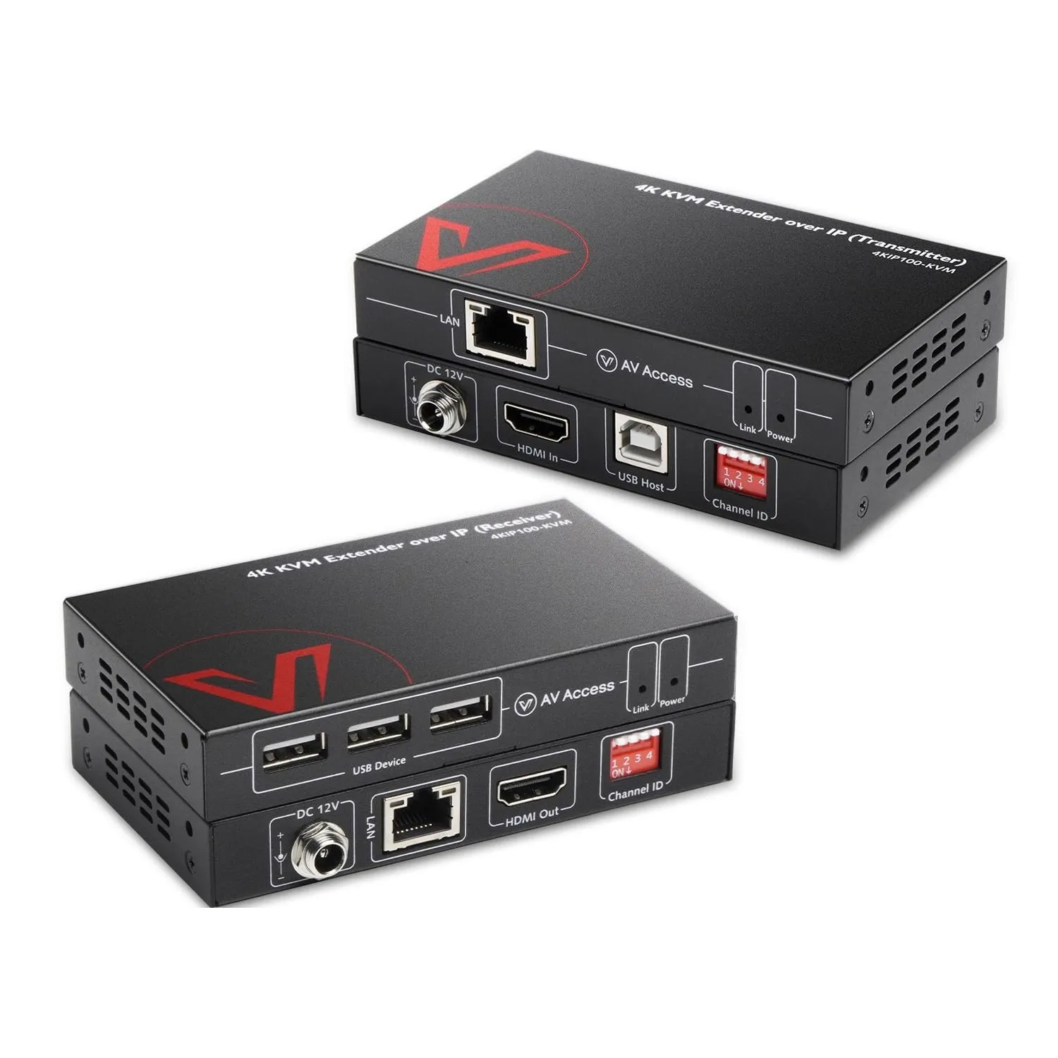 AV Access 4K KVM Extender über TCP/IP Ethernet bis 120m, UHD 4K@30Hz 1080P@120Hz, 16 Satz DIP Schalter, EDID Funktion, …
