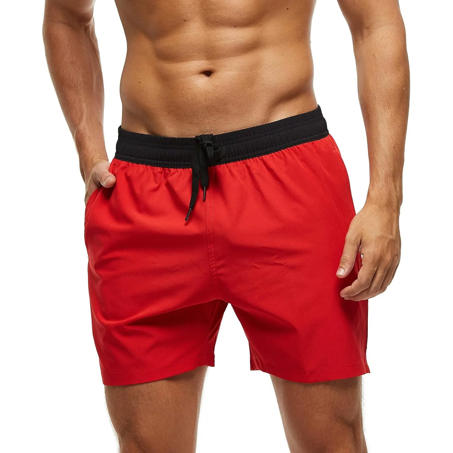 Arcweg Badehose für Herren mit Reißverschlusstasche Atmungsaktiv Wasserabweisend Badeshorts Männer Trainingsshorts Elas…