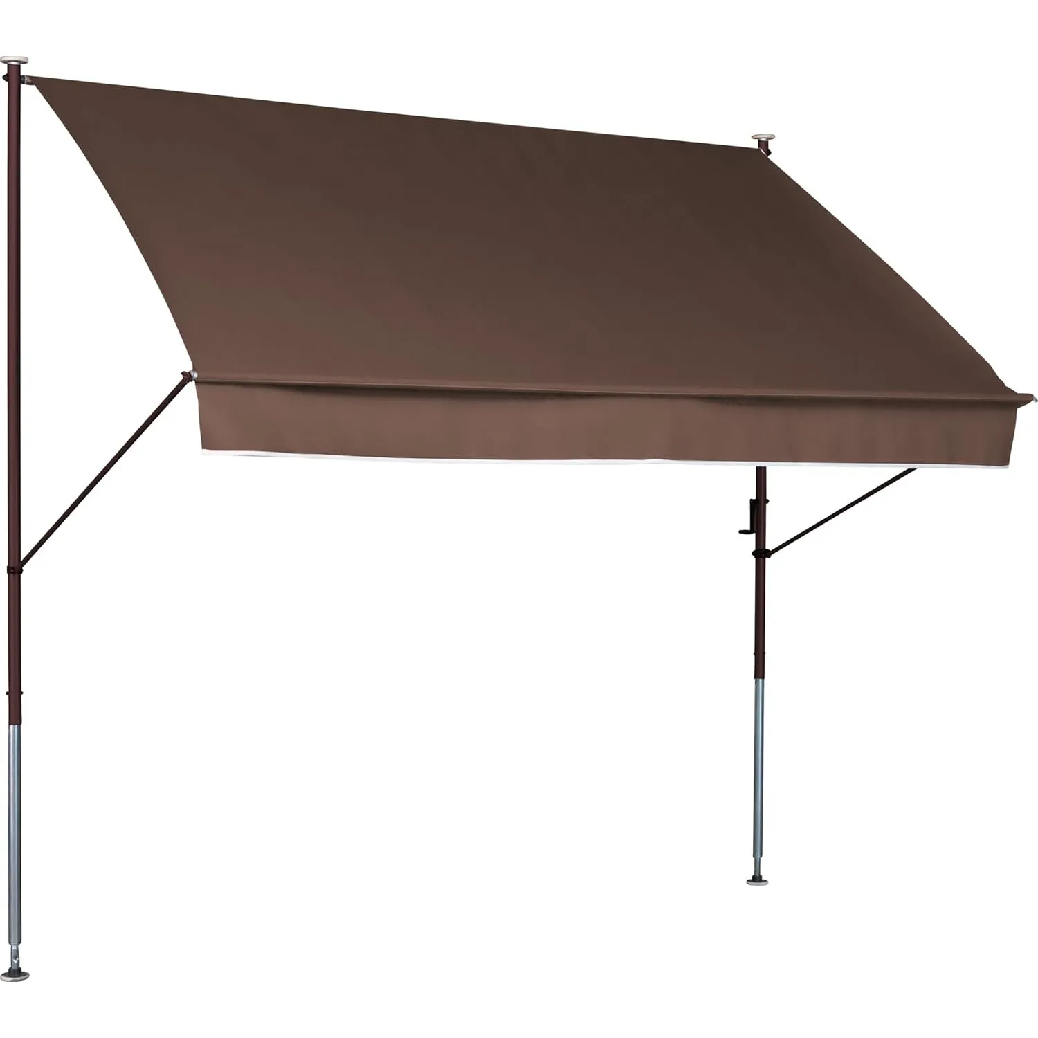 ANGERER Klemmmarkise Style braun, 400 cm | Markise für Sonnenschutz, Montage ohne Bohren, ideale Balkonmarkise für Miet…