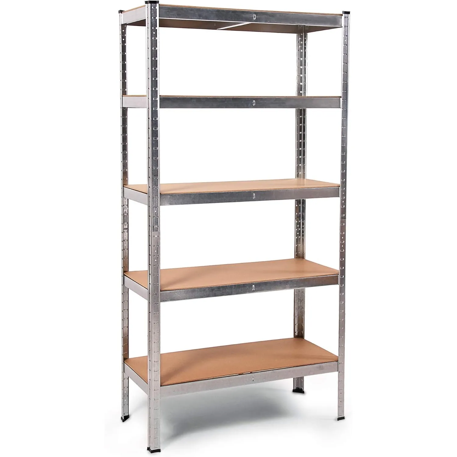 Ondis24 Metallregal Thomas, Lagerregal 90x40x180 (H) cm, Kellerregal bis 875kg balstbar, Silber, mit 5 Einlegeböden, je…