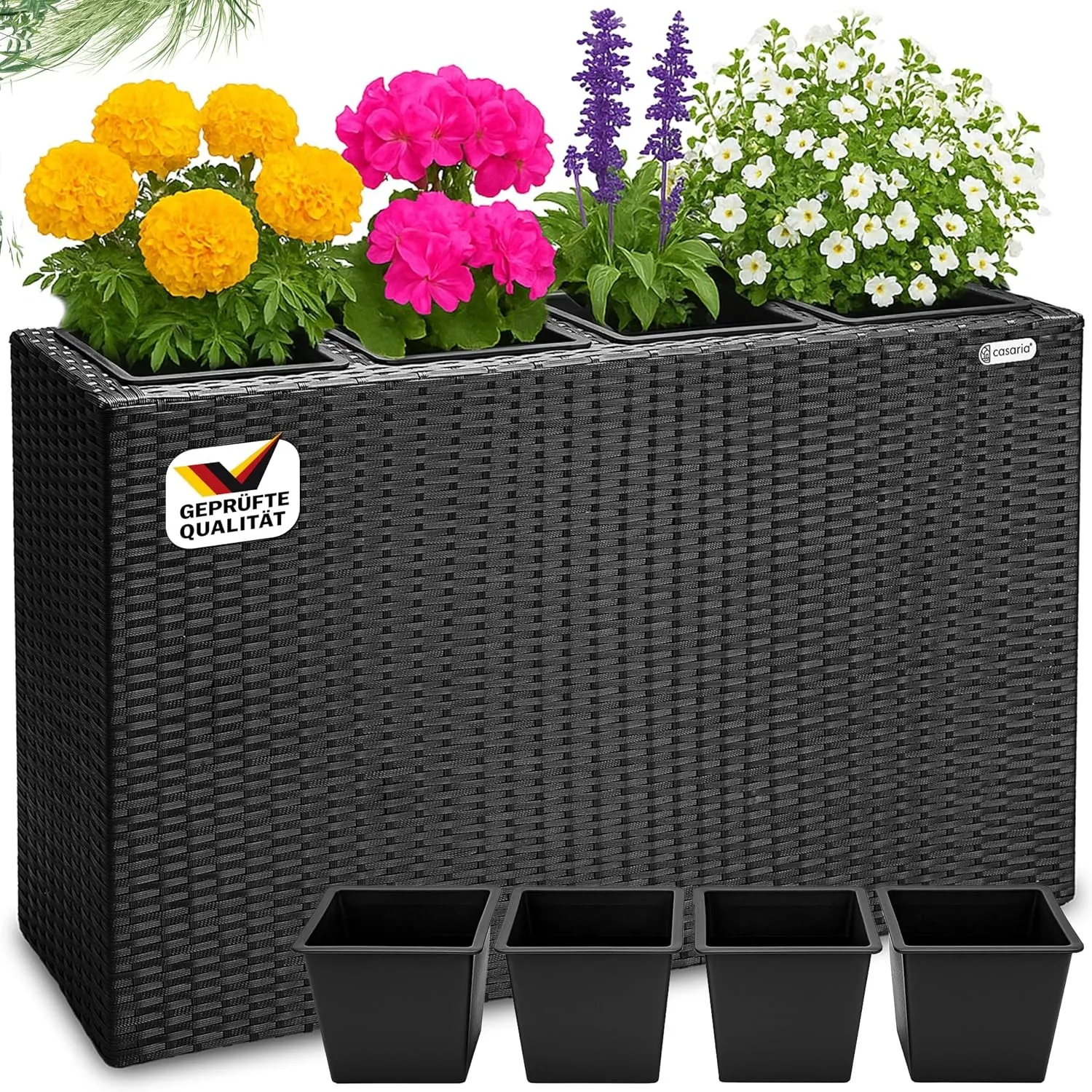 CASARIA Blumenkasten 4 Innentöpfe