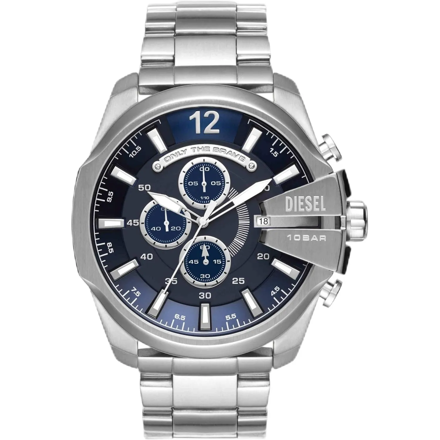 Diesel Mega Chief Uhr für Herren, Chronographenwerk mit Edelstahlarmband