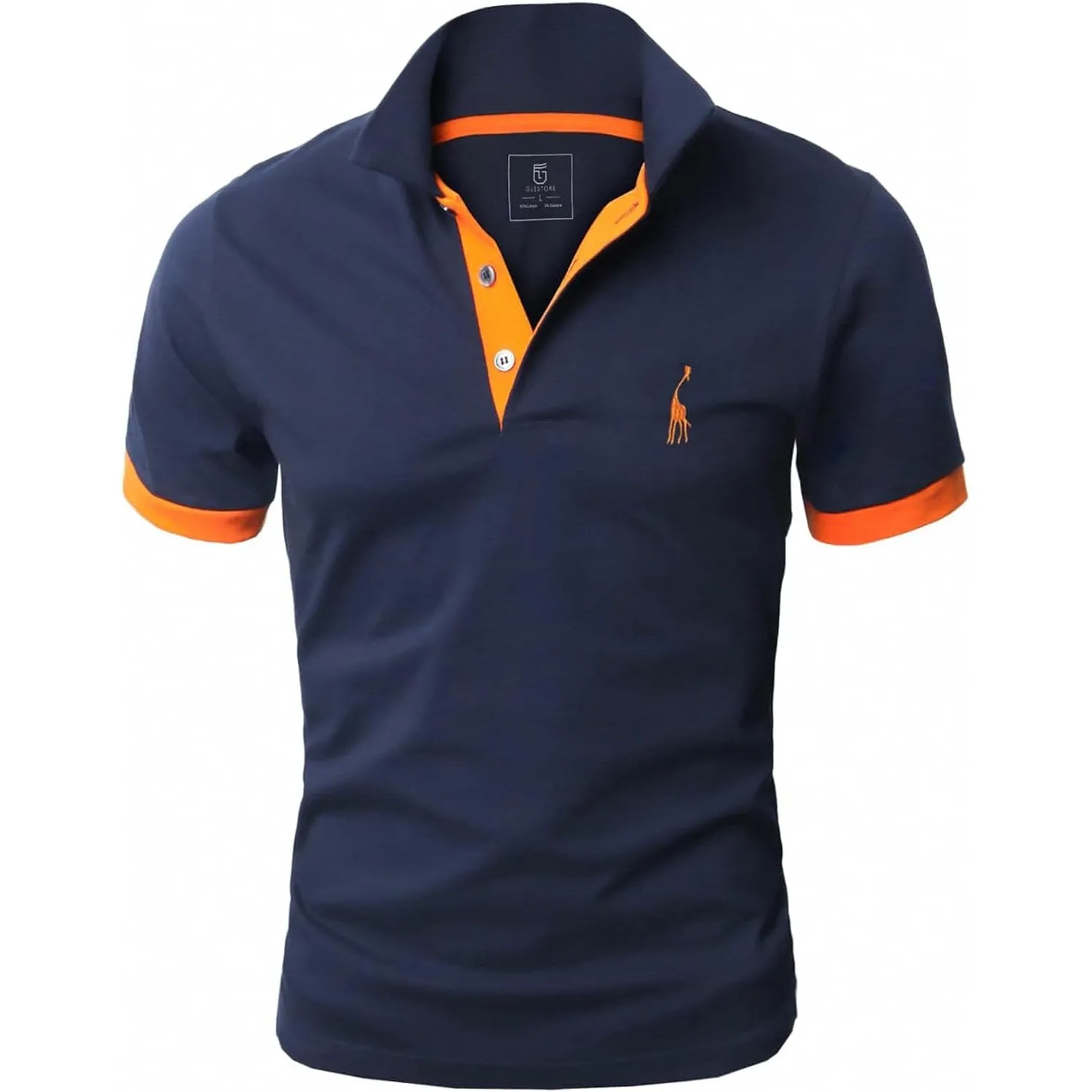 GLESTORE Poloshirt Herren Männer Hemd Herren Kurzarm Giraffe Stickerei T-Shirt Sommer Golf