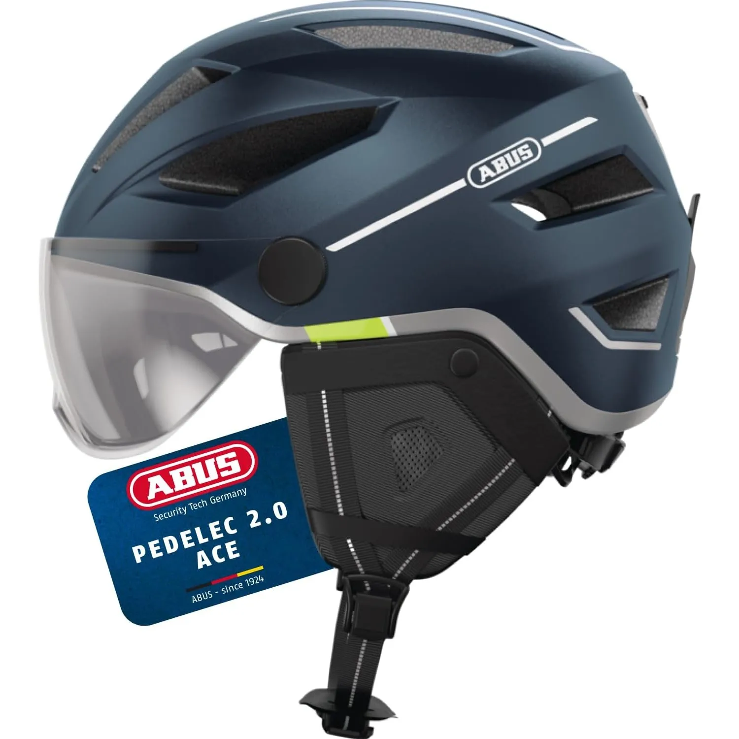 ABUS Stadthelm Pedelec 2.0 ACE - Fahrradhelm mit Rücklicht, Visier, Regenhaube, Ohrenschutz - für Damen und Herren