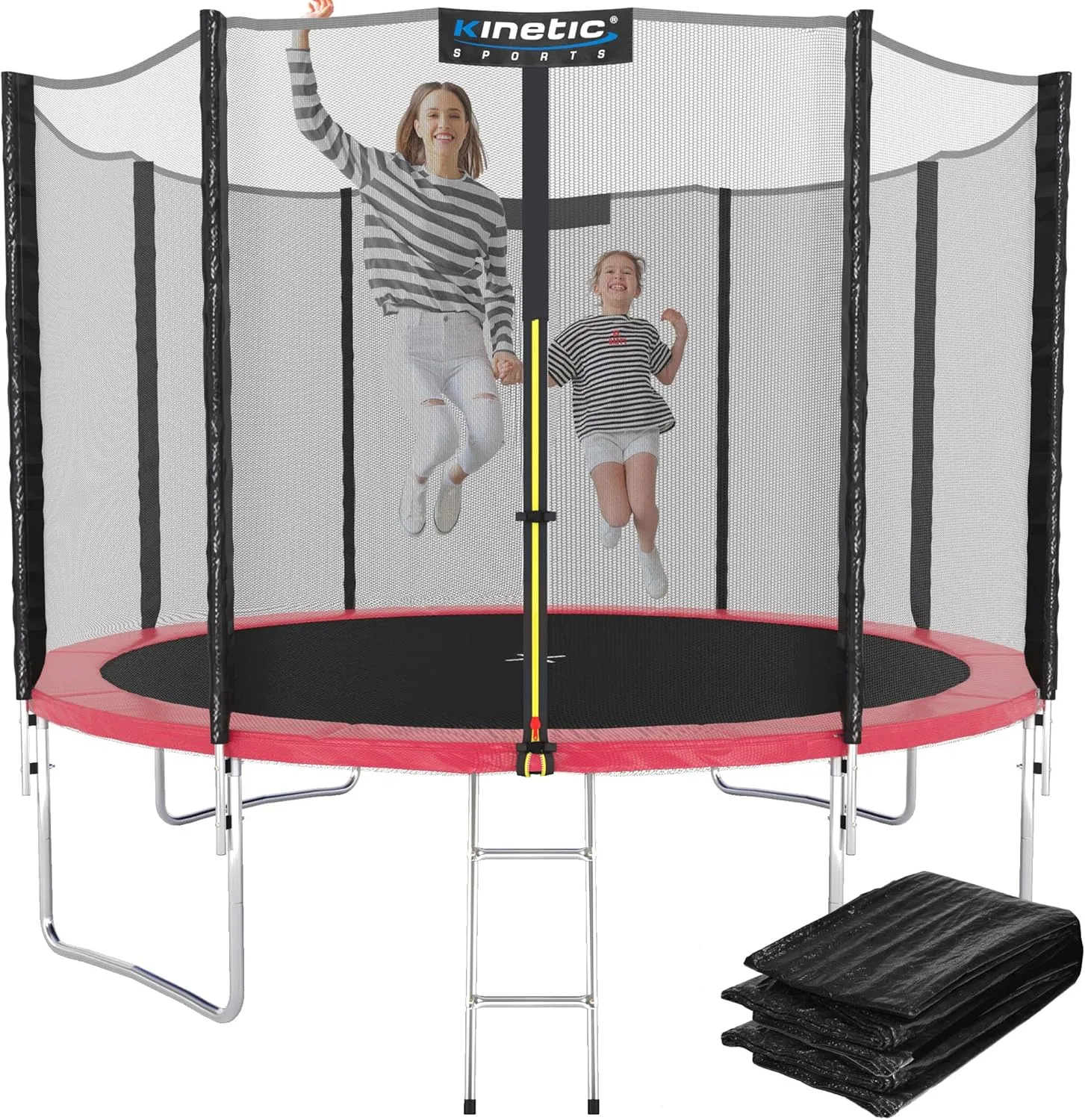 KINETIC SPORTS Trampolin Outdoor 'Salto Plus' Ø 183/244/305/366/400/430/490 cm - Komplett-Set für Kinder, USA Sprungtuc…
