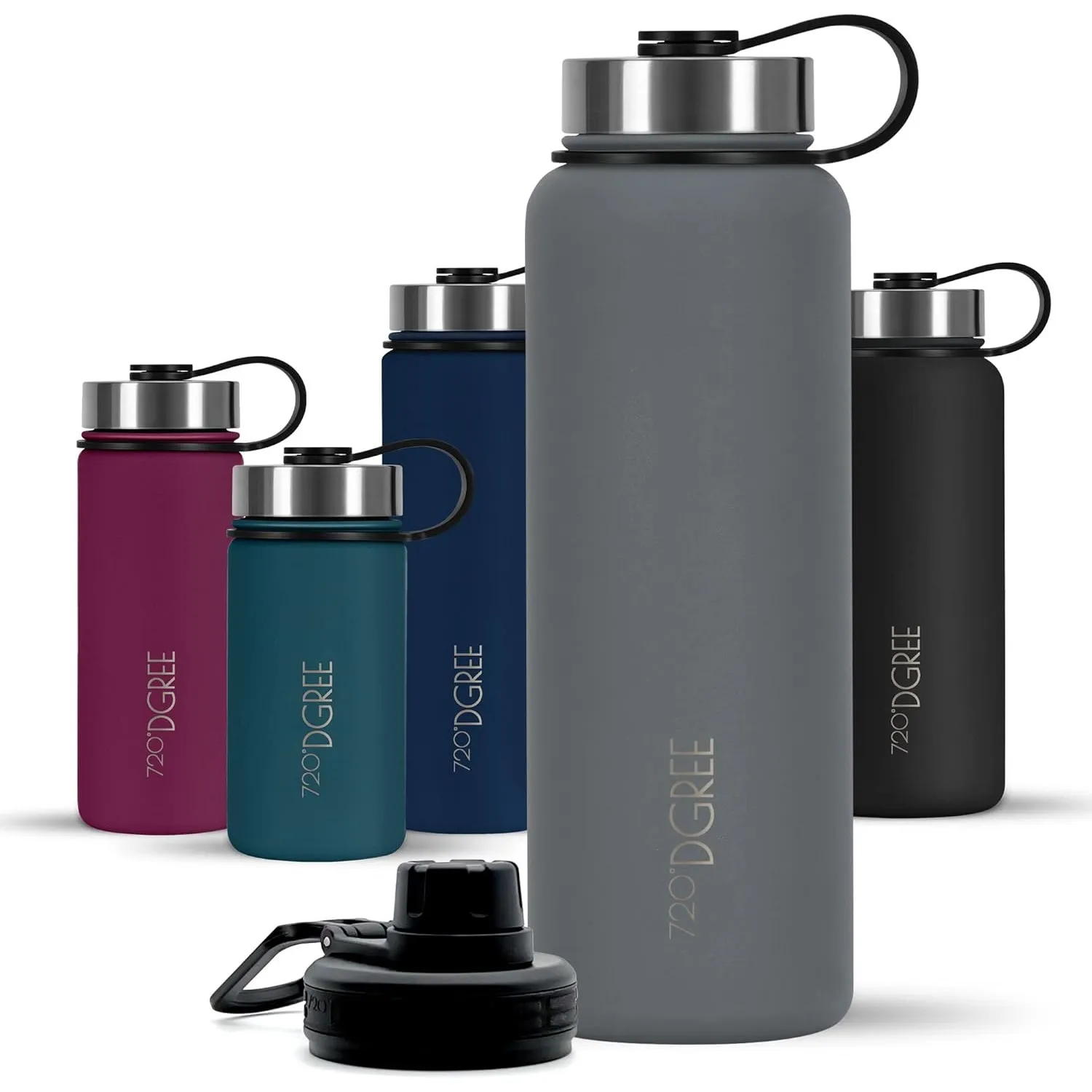 720°DGREE Edelstahl Trinkflasche 1200ml “noLimit” - Auslaufsicher, Kohlensäure geeignet, BPA-Frei - Thermosflasche, Iso…