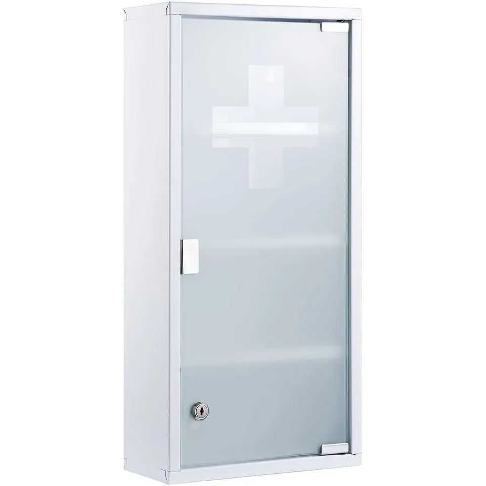 Zedelmaier Medizinschrank aus Edelstahl,Medikamenten Aufbewahrung,Medikamentenschrank 4 Fächer,Apothekerschrank,Badezim…