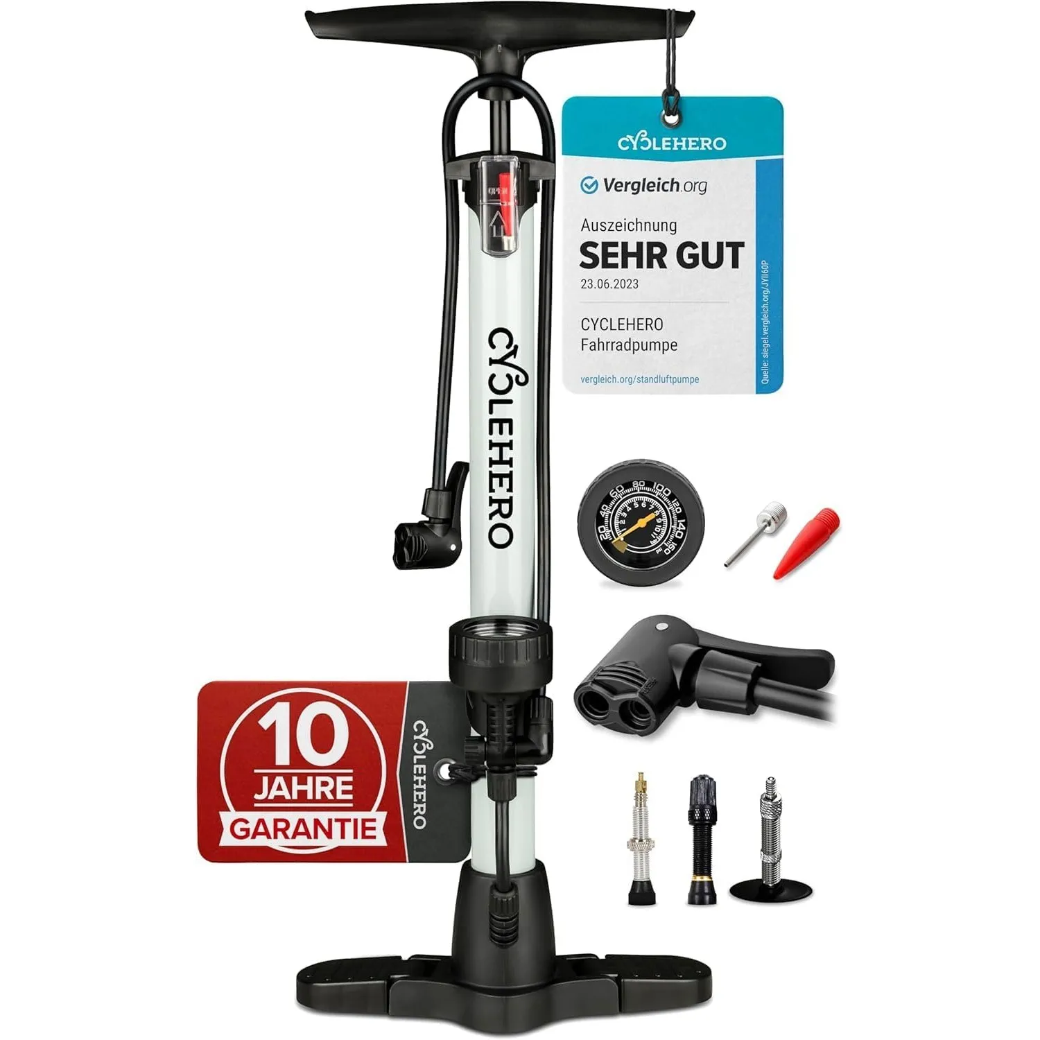 Fahrradpumpe alle Ventile **Test SEHR GUT + 10 Jahre GARANTIE** Leistungsstarke Fahrrad Pumpe Luft – Fahrrad Luftpumpe …