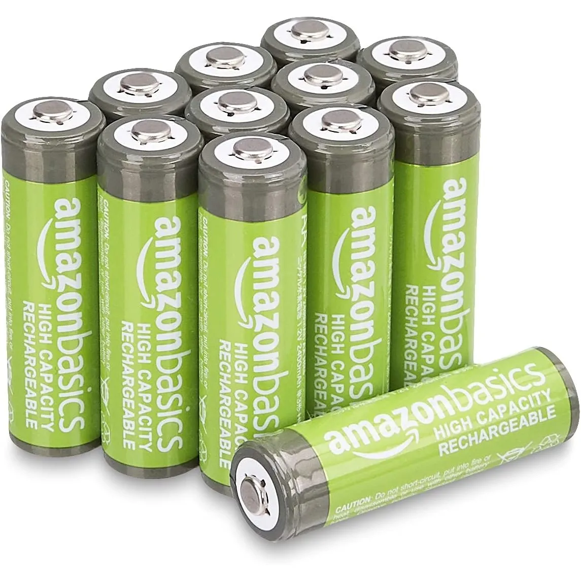 Amazon Basics 12er-Pack wiederaufladbare AA-NiMH-Batterien mit hoher Kapazität, 2400 mAh, 1,2 V, bis zu 400-mal aufladb…