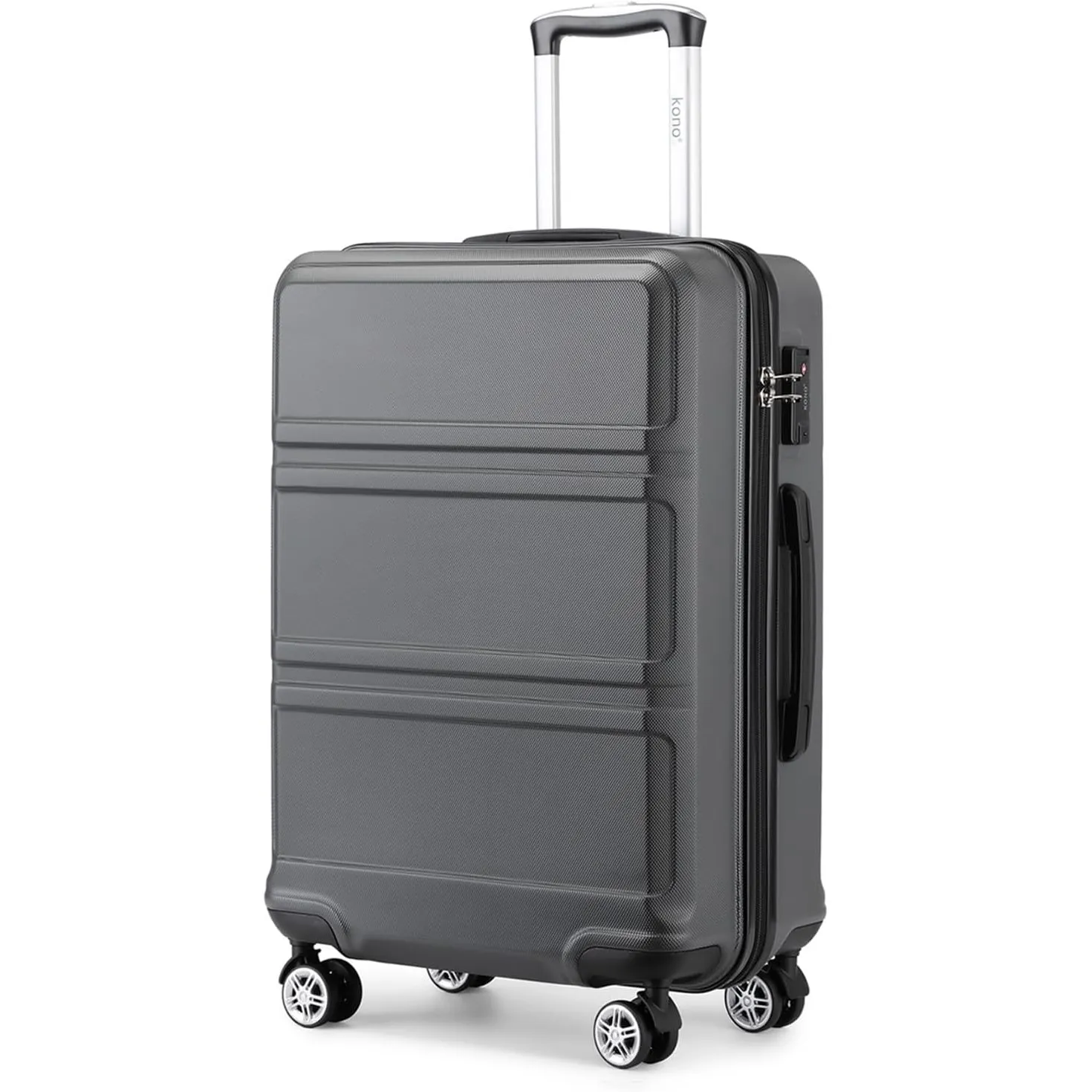 KONO Koffer Groß Leicht Hartschalenkoffer Trolley Reisekoffer mit 4 Rollen und TSA Schloss, 75x48x30cm, 97.3Liter, Zwil…