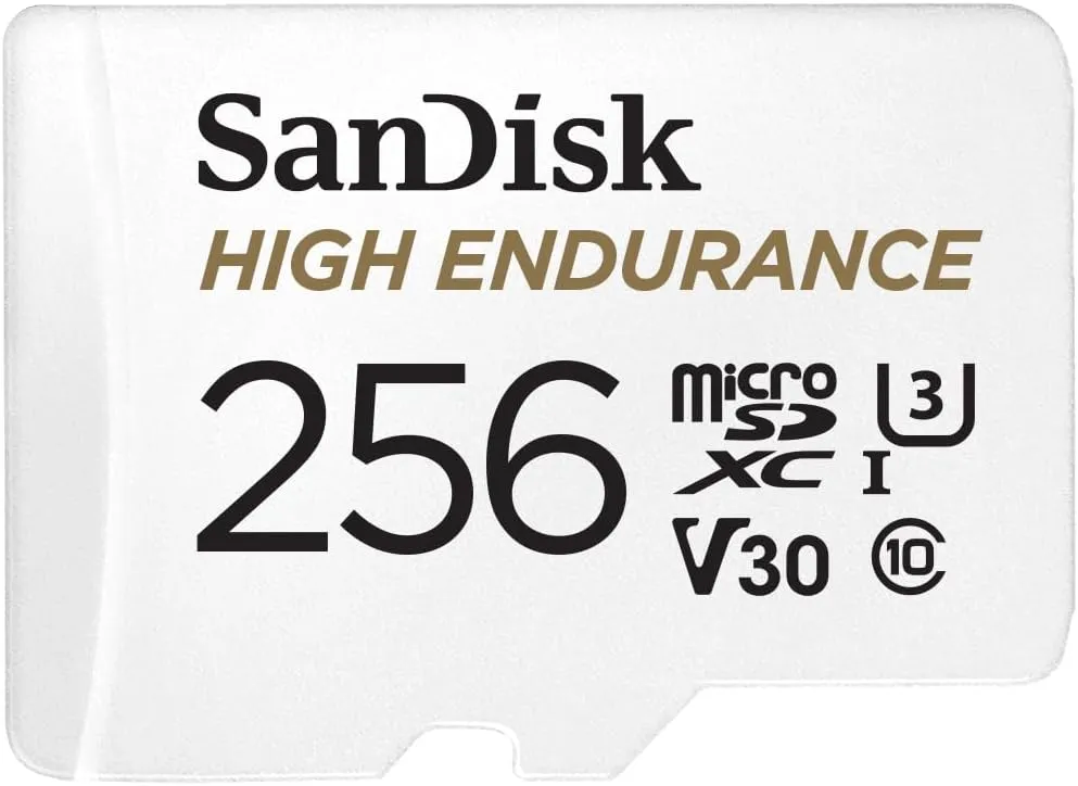SanDisk High Endurance microSDXC Speicherkarte 256 GB + Adapter (Für Dash-Cams und private Überwachungskameras, 100 MB/…