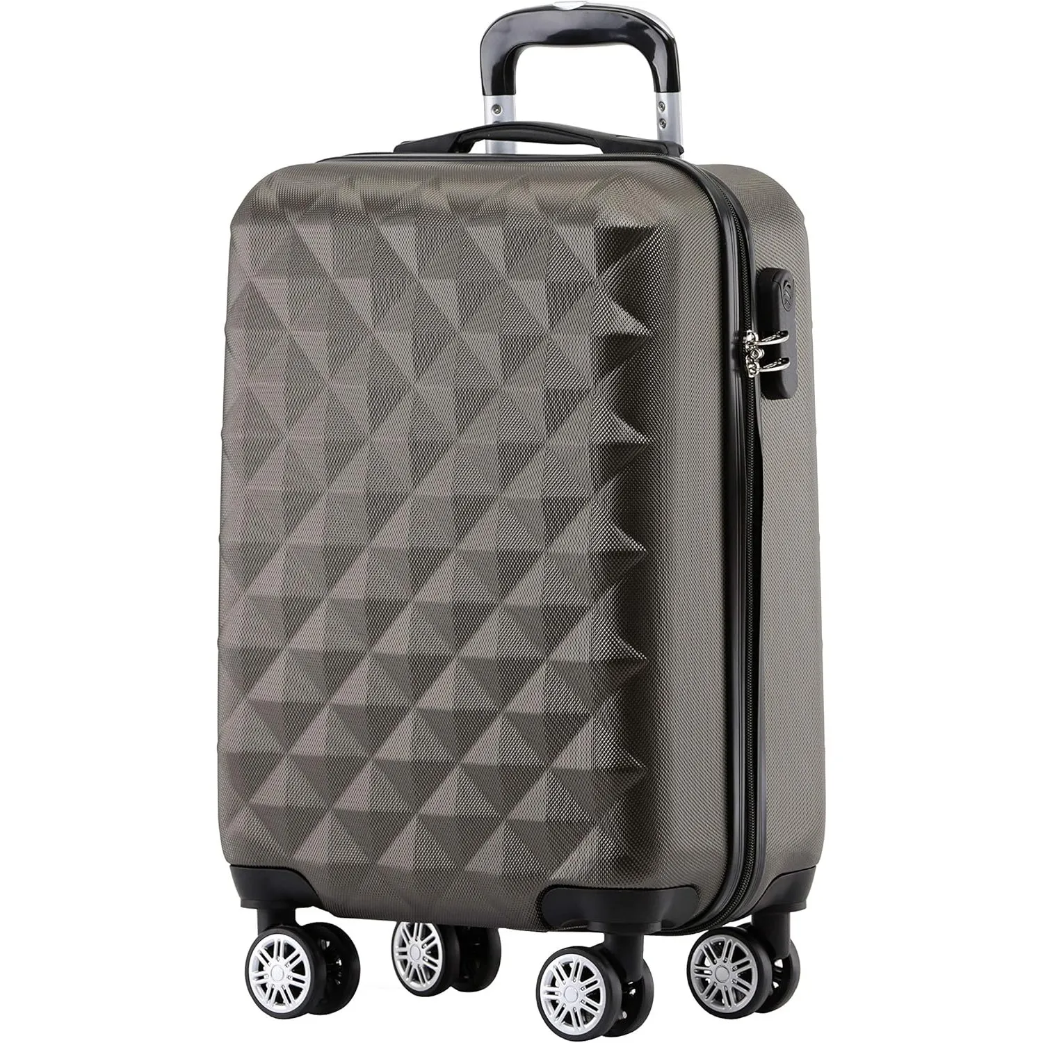 BEIBYE Zwillingsrollen 2066 Hartschale Trolley Koffer Reisekoffer Gepäck M-L-XL-Set (Coffee, M)
