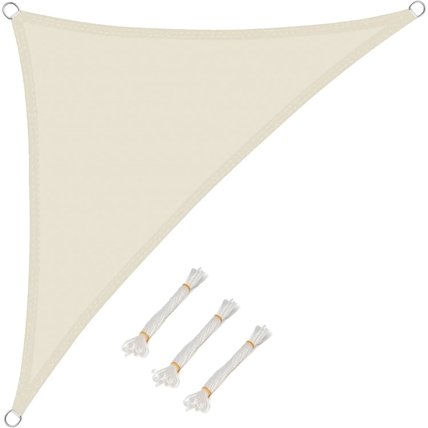 WOLTU Sonnensegel Dreieck 2,5x2,5x3,5m Creme wasserabweisend Sonnenschutz Polyester Windschutz mit UV Schutz für Garten…