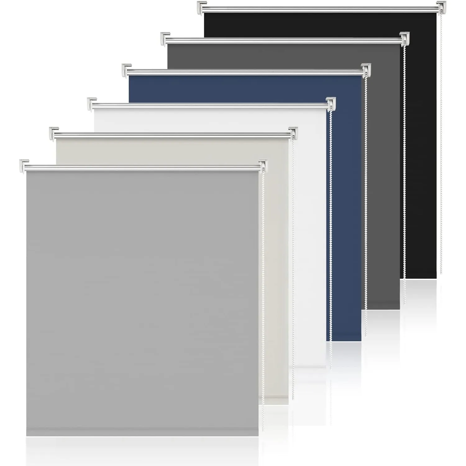 Verdunklungsrollo ohne Bohren Hellgrau B70 x H170 cm Klemmfix Rollo Innenrollo Thermorollo Klemmrollo für Fenster
