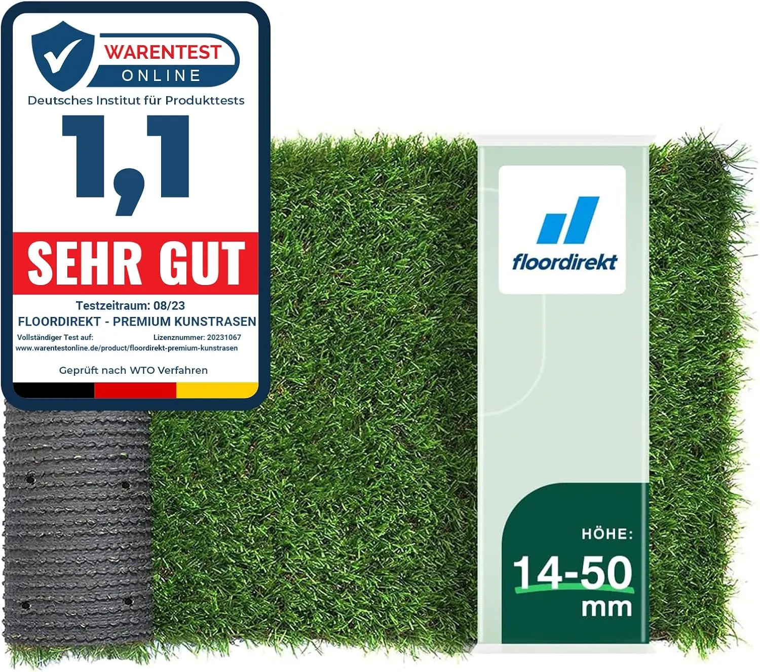 Floordirekt Kunstrasen Outdoor Rasenteppich Meterware - Grasteppich - Rollrasen - Kunststoffrasen - Rasen für Balkon & …