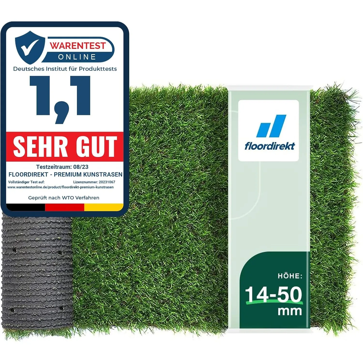 Floordirekt Kunstrasen Outdoor Rasenteppich Meterware - Grasteppich - Rollrasen - Kunststoffrasen - Rasen für Balkon & …