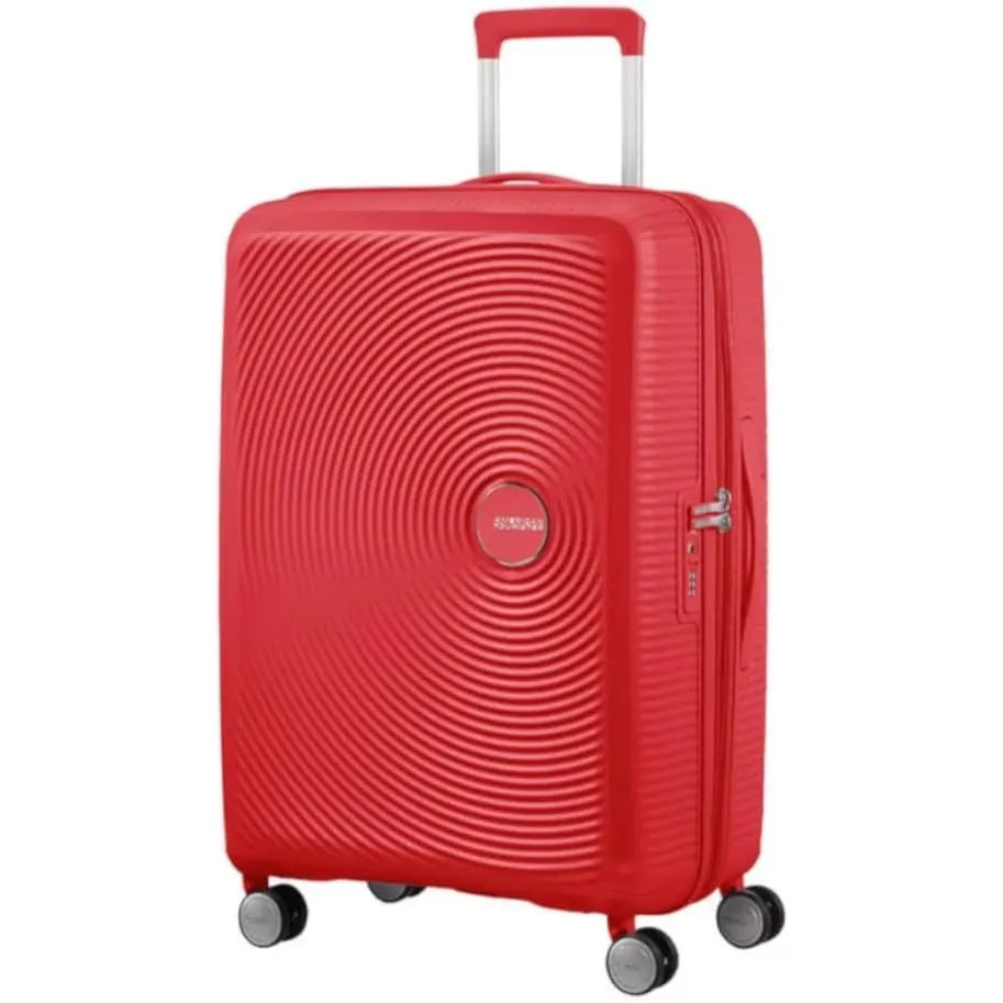 American Tourister Soundbox - Spinner M Erweiterbar Koffer, 67 cm, 71.5/81 L, Rot (Coral Red)