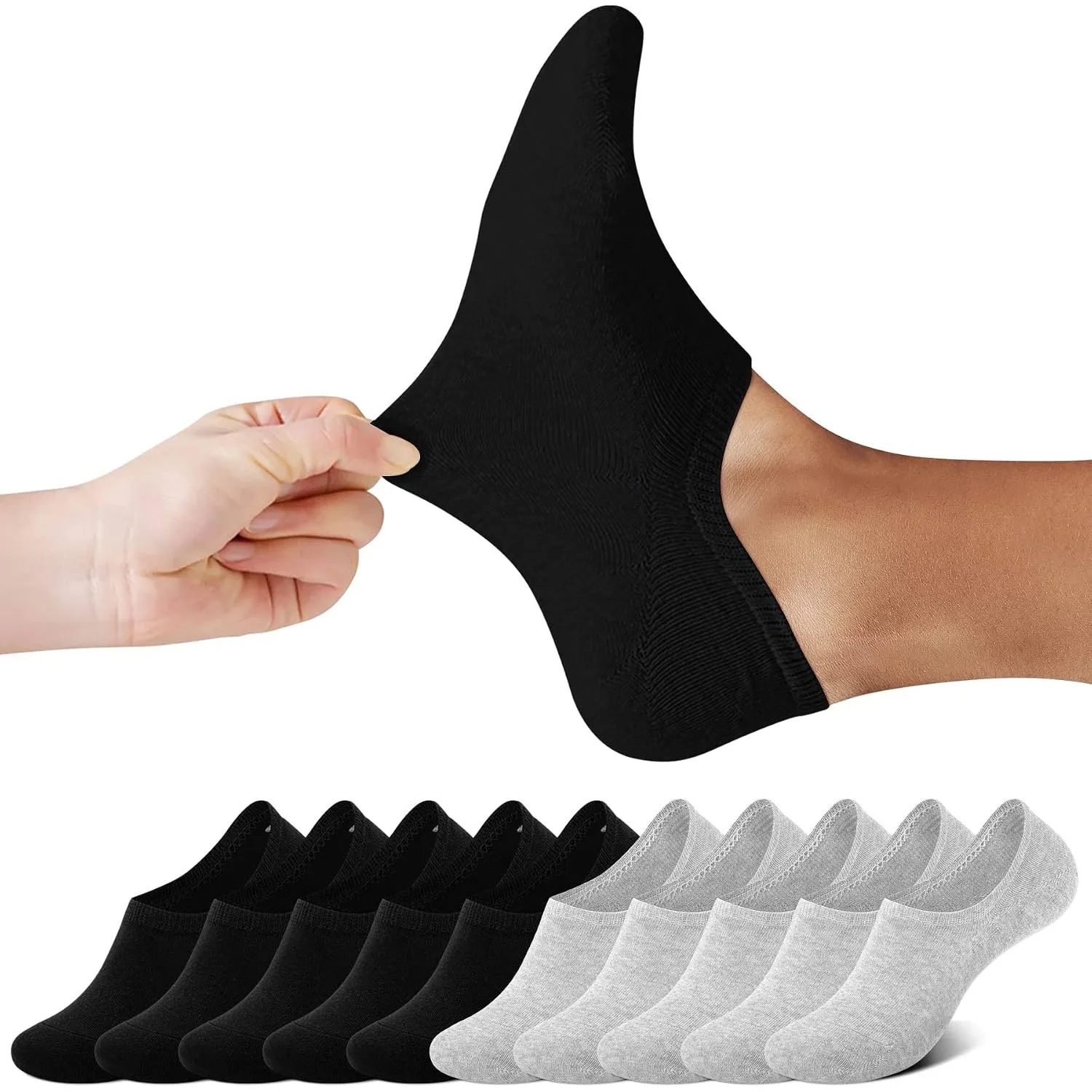 FALARY Sneaker Socken Damen & Herren 10 Paar Füßlinge Sneakersocken Unsichtbare Füsslinge Footies Gr. 35-50