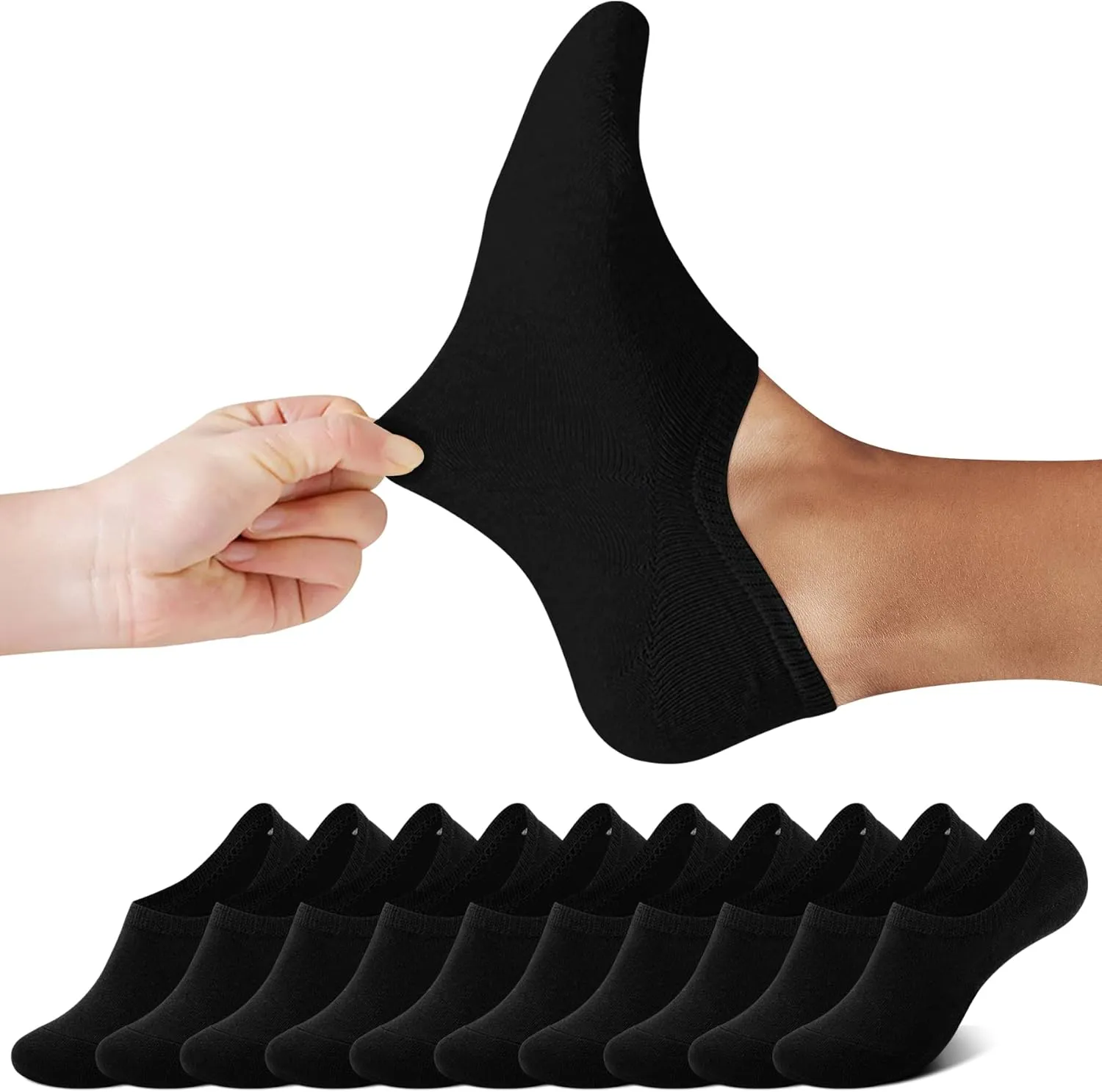 FALARY Sneaker Socken Damen & Herren 10 Paar Füßlinge Sneakersocken Unsichtbare Füsslinge Footies Gr. 35-50