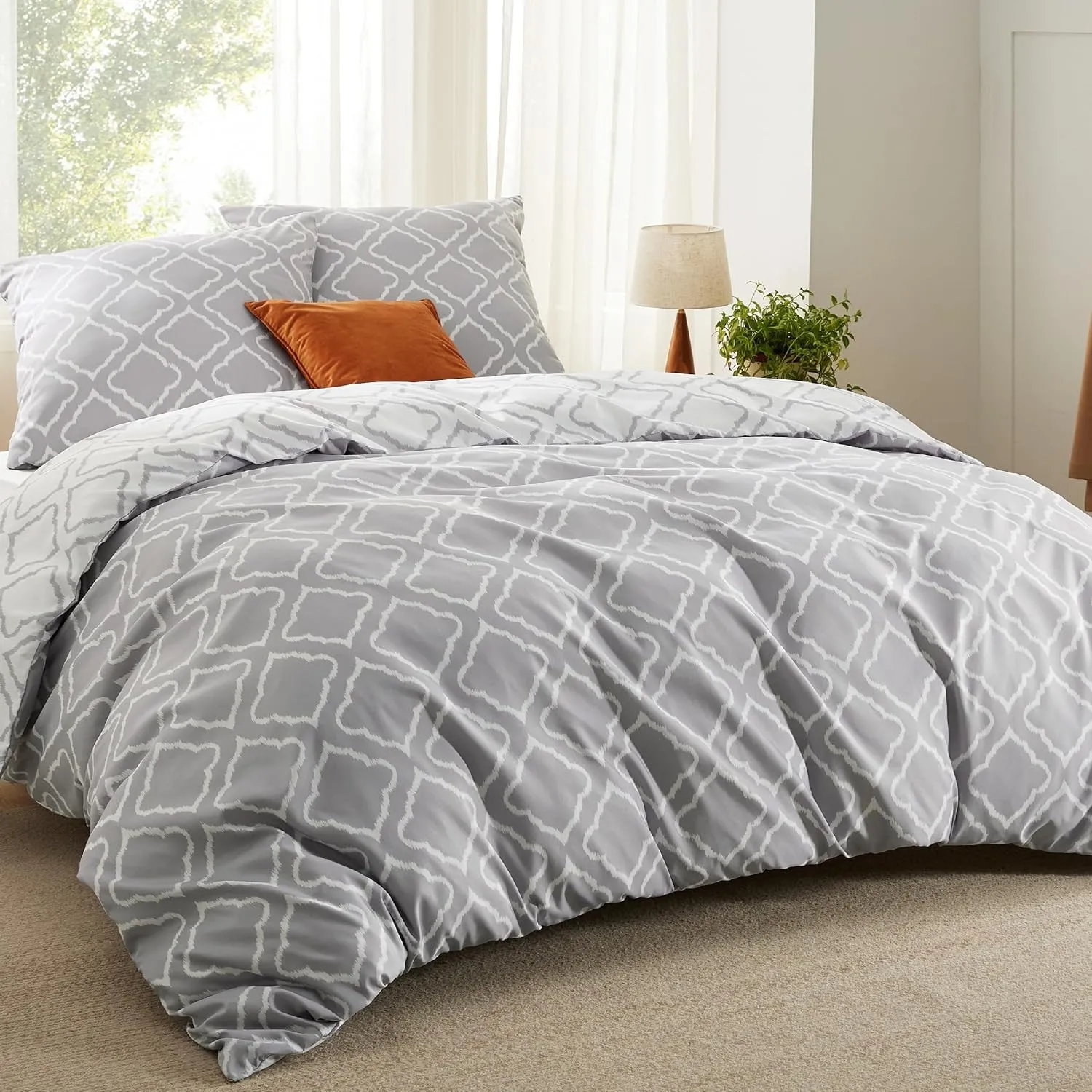 BEDSURE Bettwäsche 200x200 3teilig Bettbezug - Bettwäsche-Sets 200 x 200 cm mit 2 Kissenbezüge 80x80 cm, ÖKO-TEX Wendeb…