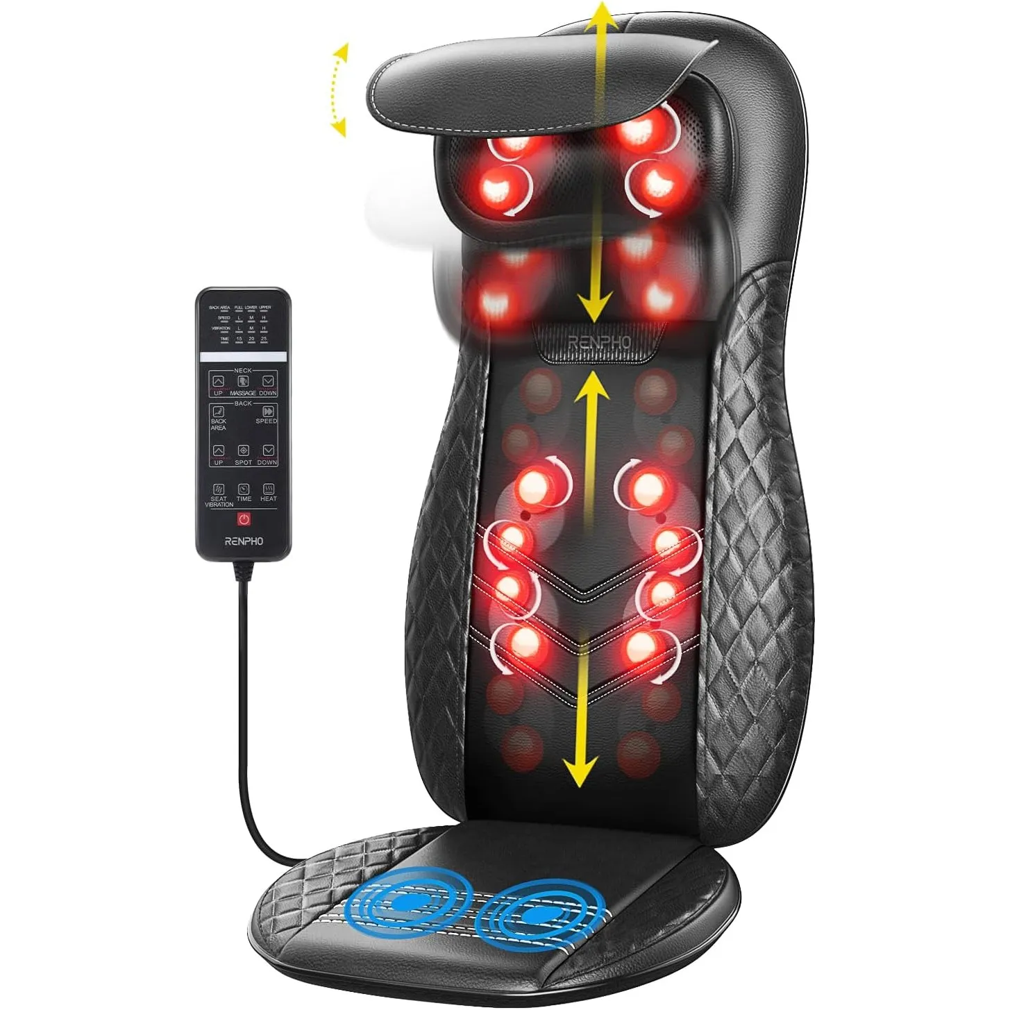 RENPHO Rückenmassagegerät, Massagesitzauflage, Shiatsu Massagegerät Rücken