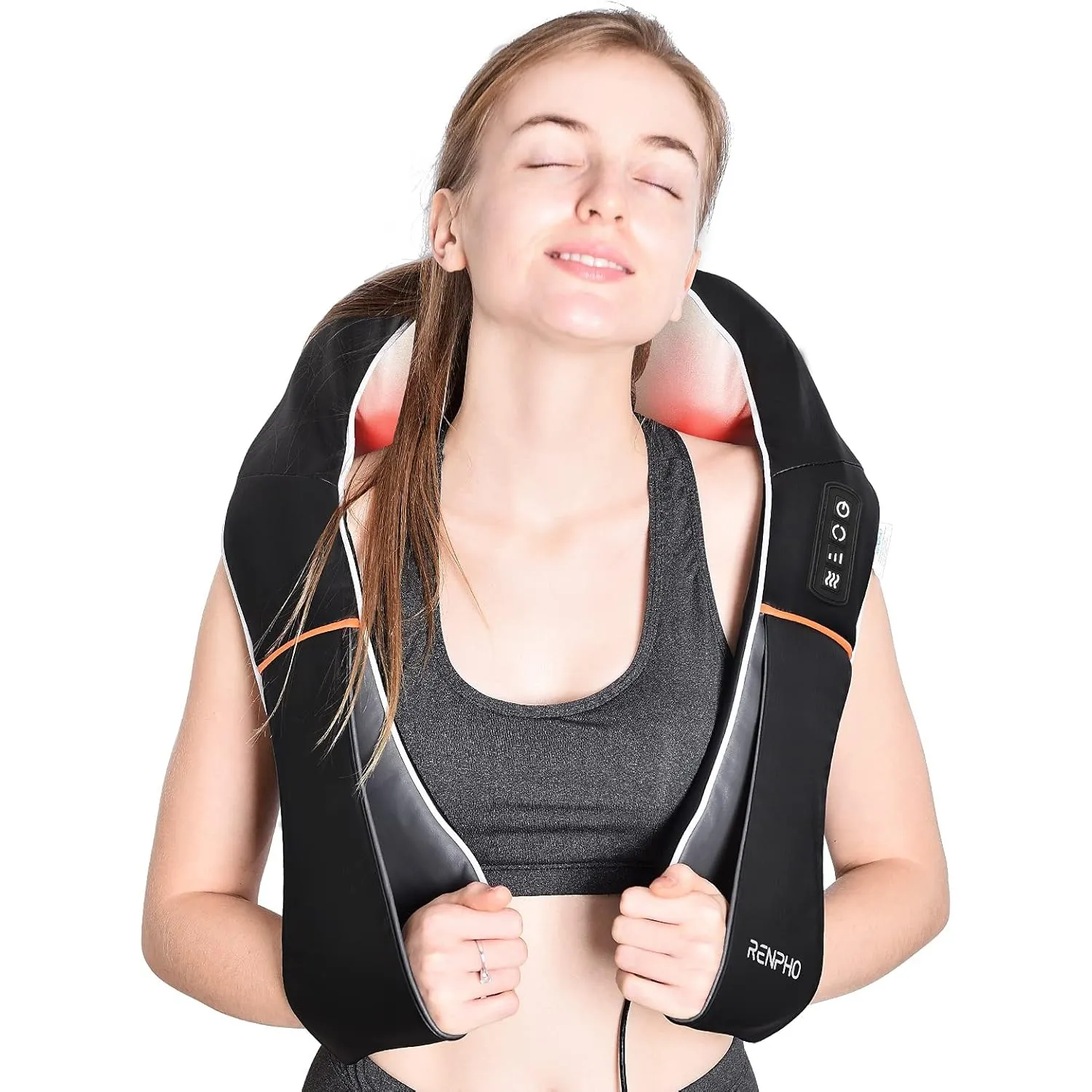 RENPHO Nackenmassagegerät mit Wärme, Schulter Massagegerät, Elektrisches Shiatsu Massagegerät für Nacken und Rücken, 3D…
