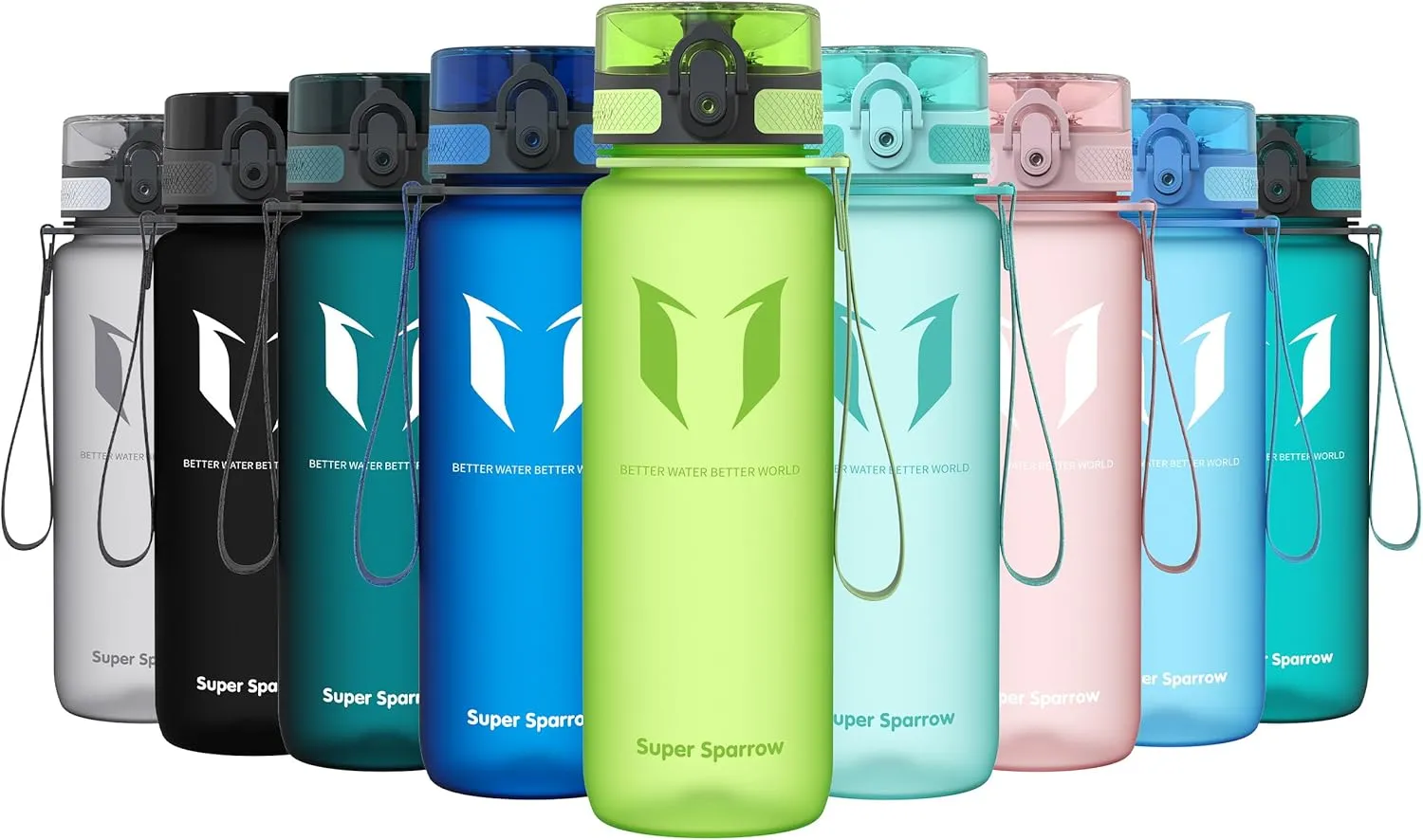 Super Sparrow Trinkflasche - Tritan Wasserflasche - 350ml, 500ml, 750ml, 1000ml - BPA-frei - Ideale Sportflasche - Spor…